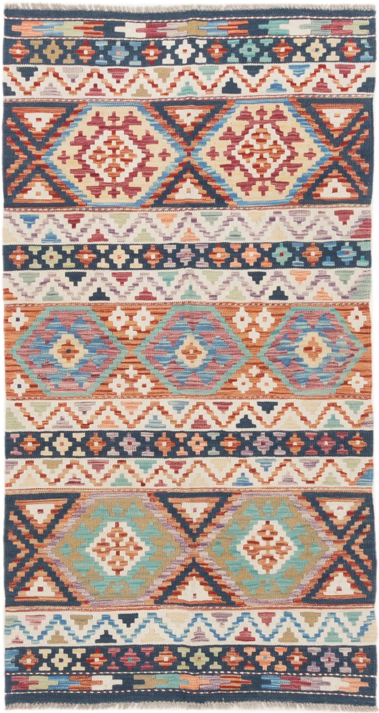 Kilim afghan tissé à la main en laine, l'authenticité d'un grand tapis d'orient
