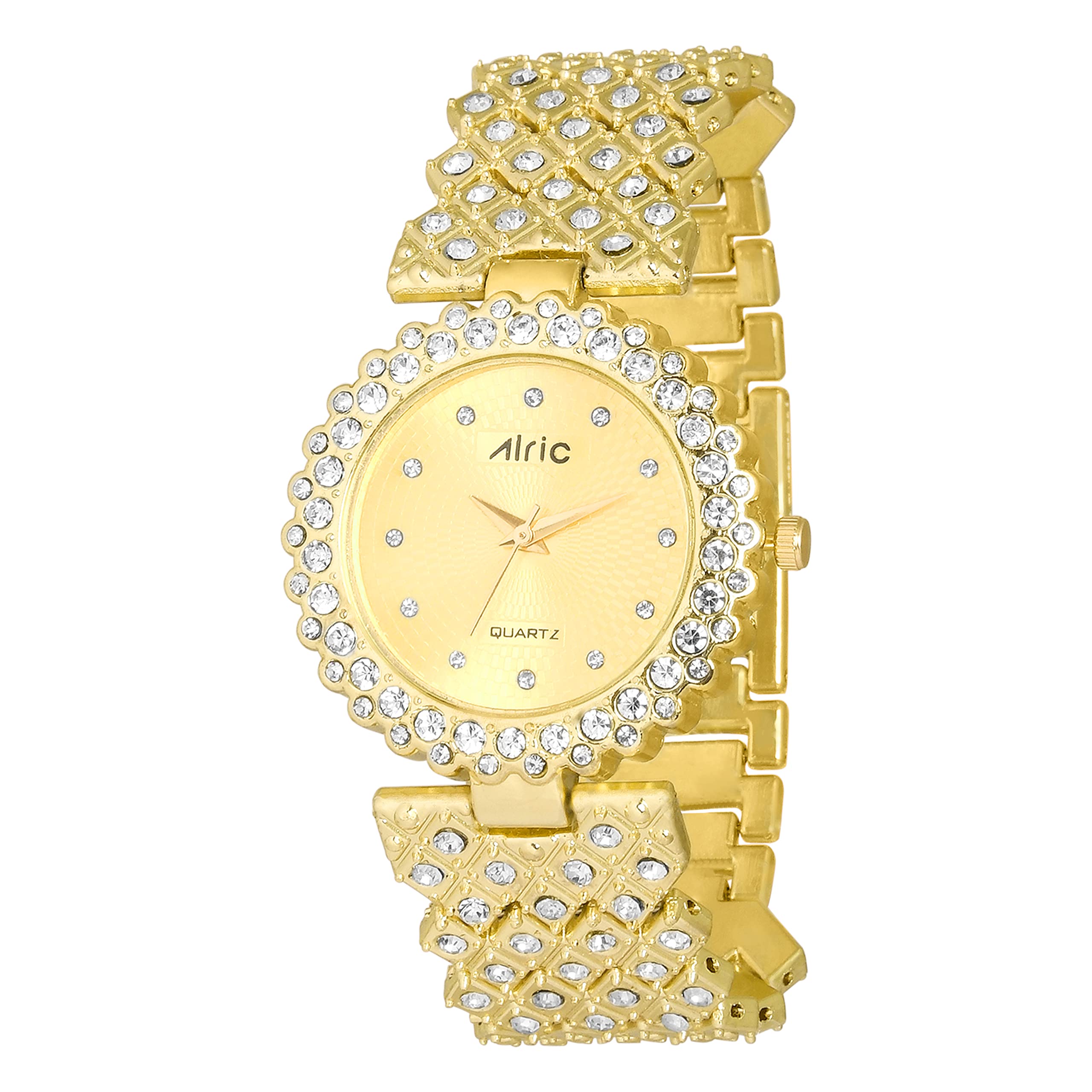 Alric Brand Watch for Women’s Diamond Studded, Chain Watches for Women, Gold Ladies Hand Watch Lavish Wrist Watches for Girls are Stylish Watch for Women and Female of All Ages (B09Y9CNSYL) Amazon Price History, Amazon Price Tracker