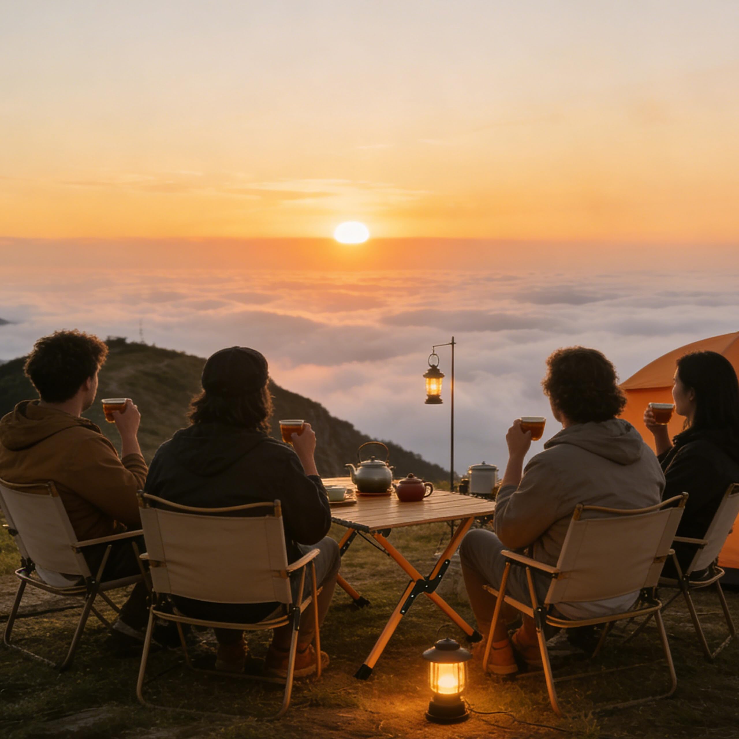 Relaxdays Campingtisch, klappbar, HxBxT:44 x 90 x 60 cm, Stahl & Kunststoff, Tragetasche, Holzoptik, Gartentisch, Natur