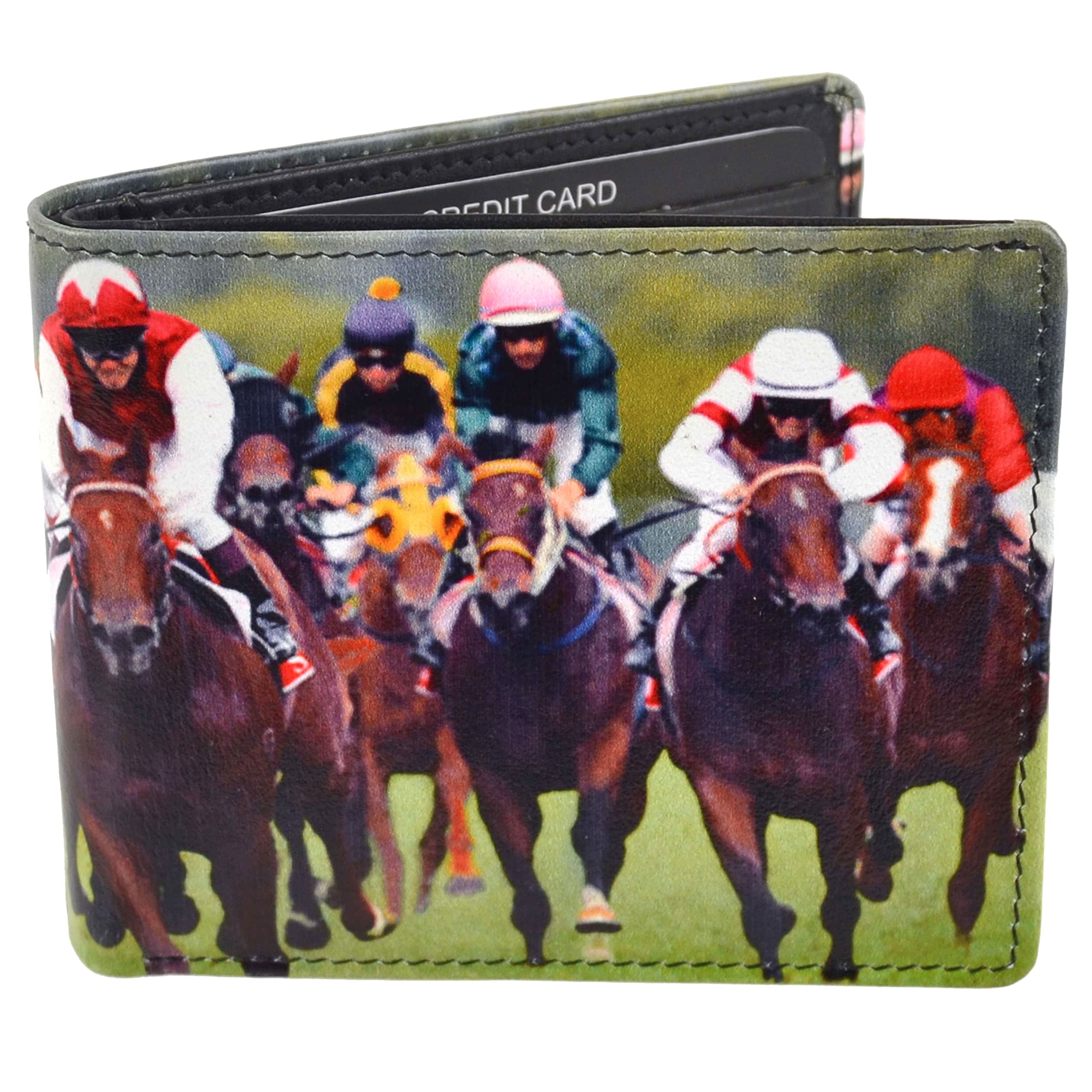 GolunskiMens Leather Horse Racing Bi-Fold Wallet by Retro Gift Box Grand National