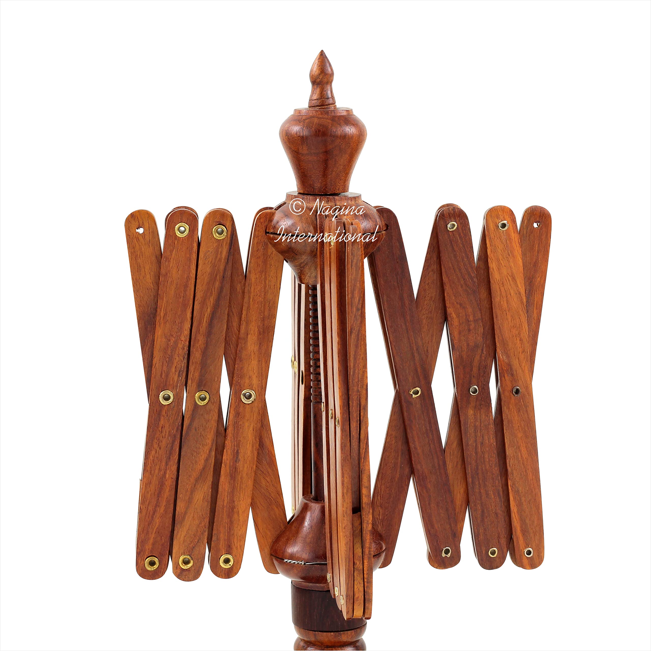 Nagina International 's Yarn Swift Umbrella Table Top Yarn Winder | Avvolgitore per gomitoli a mano, strumento per maglieria per linee di avvolgimento rapido, lacci e fibre (palissandro)