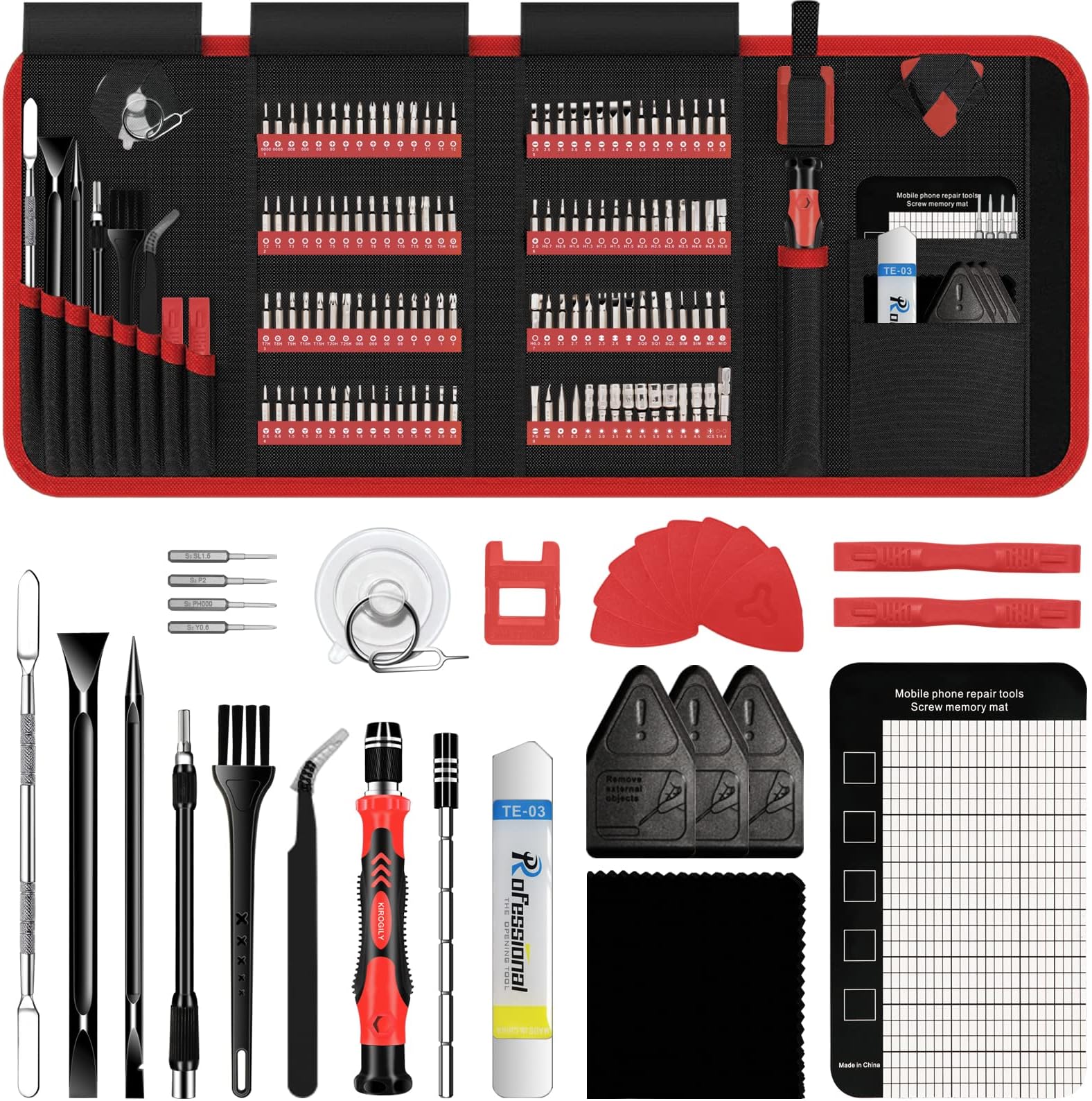 150 in 1 Precision Screwdriver Set, Computer Repair Tool Kit, Laptop Screwdriver Kit, Electronics Repair Tool Kit for PC MacBook Cell Phone iPhone Nintendo Switch PS4 Xbox Controller(Red)