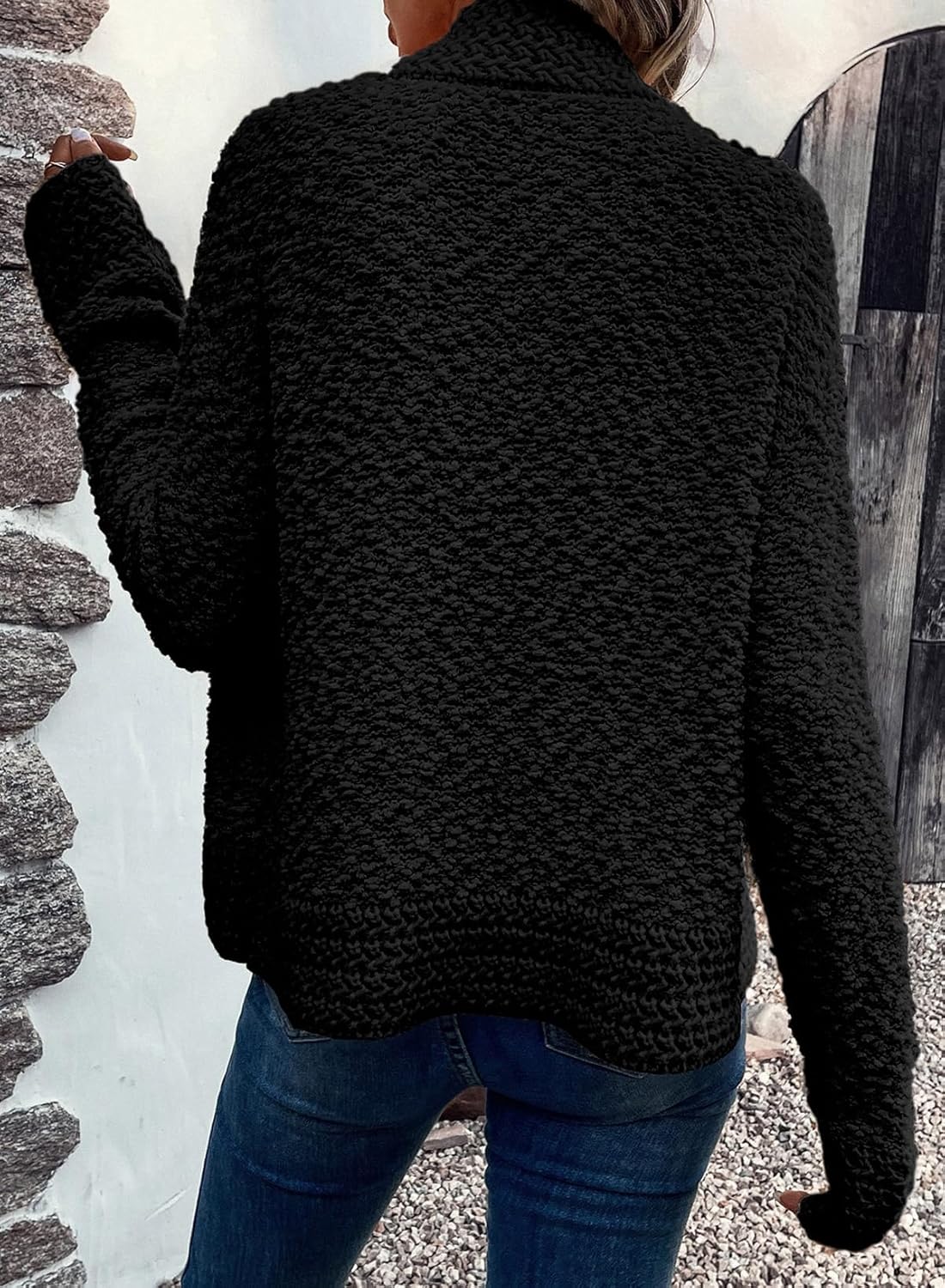 Sidefeel Women's Cardigan Sweaters Casual Long Sleeve Cropped Open Front Chunky Knit Coats Fall Sweaters - Image 4