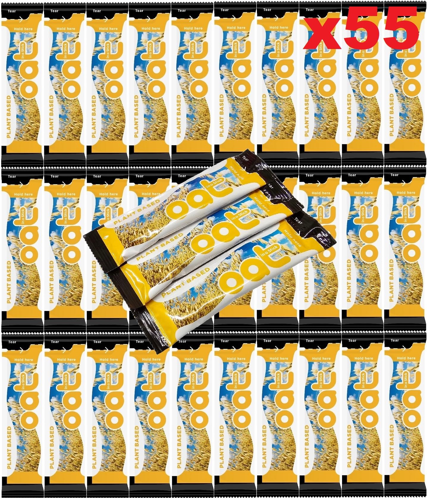 55x Plant Based Long Life UHT Oat Drink 10ml Milk Sticks Portions Sachets Lakeland