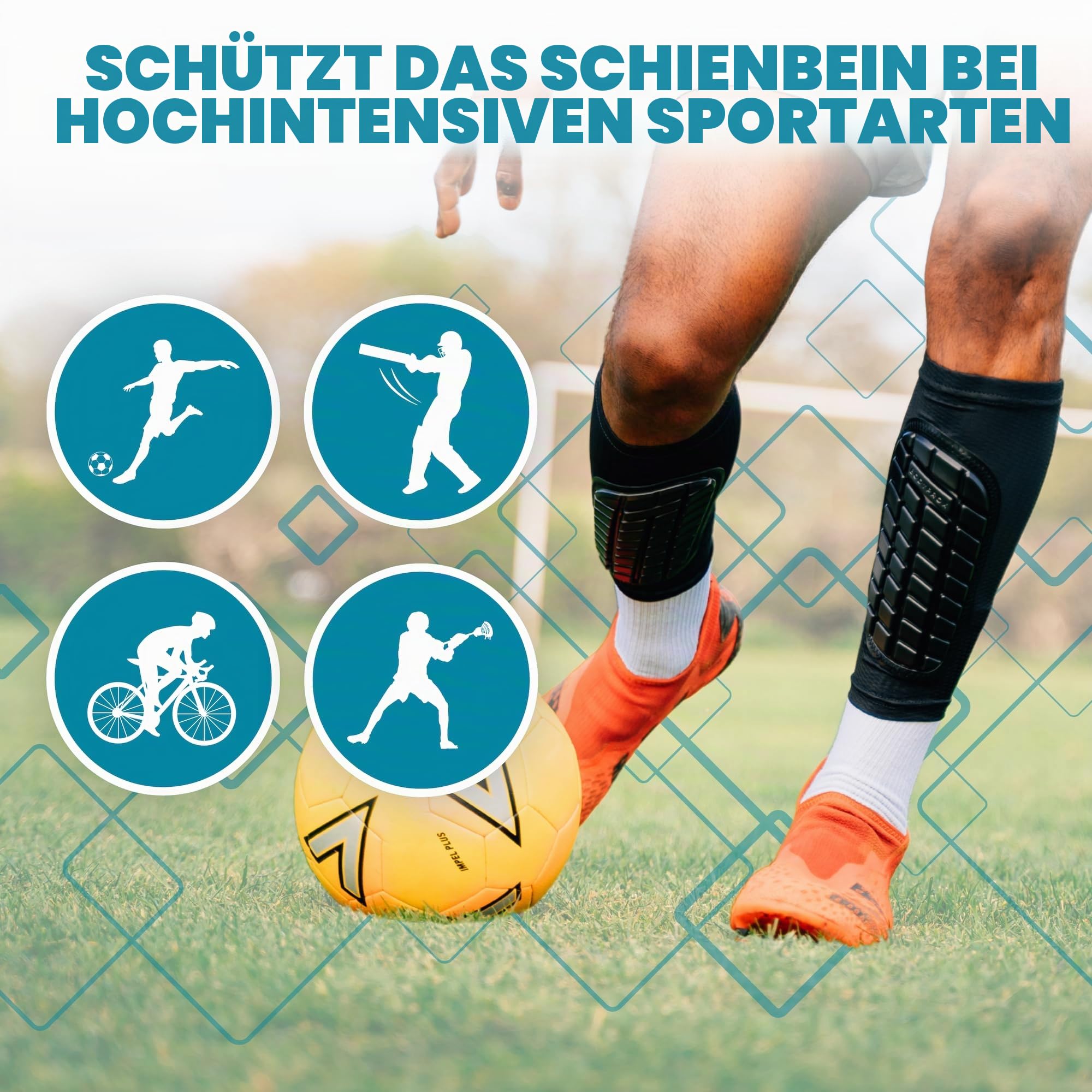 Bodyprox Fußball-Schienbeinschoner für Männer, Frauen und Jugendliche