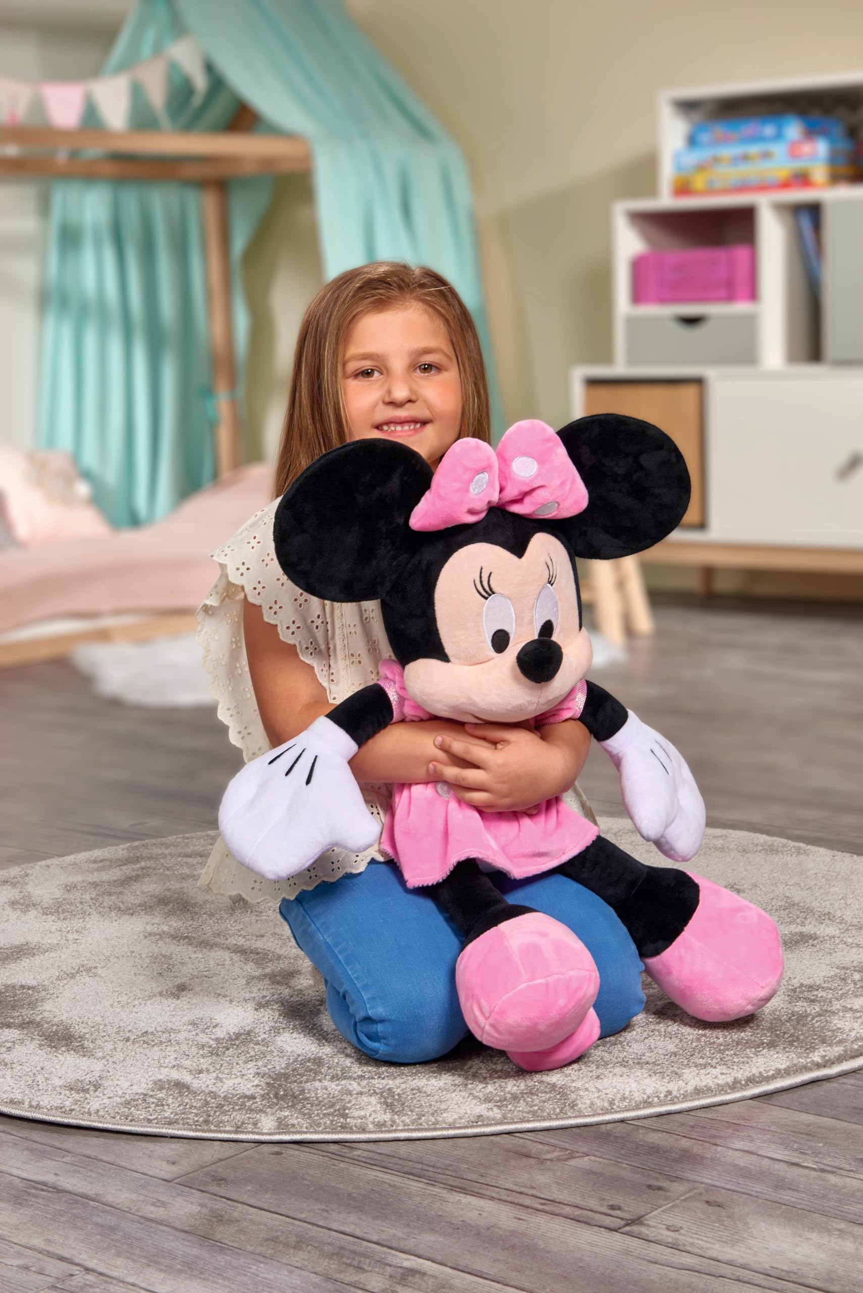 Disney Simba Peluche Minnie, 6315870233, con Abito Fucsia, 61 Cm, + 0 Mesi