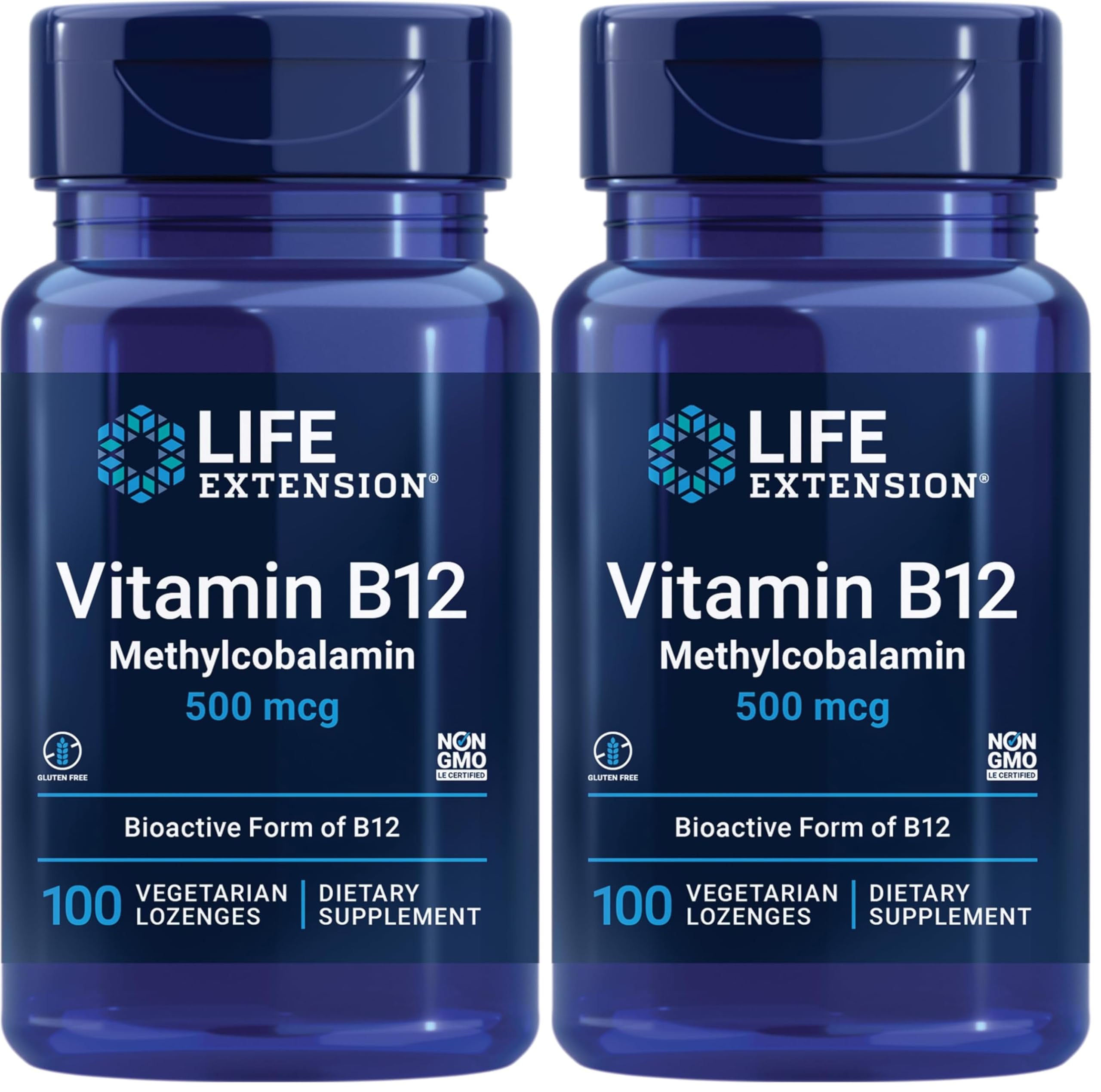 Life ExtensionVitamin B12 Methylcobalamin 500mcg - Vitamin B12 Supplement for General Energy and Brain Health - Sugar Free Vegetarian Lozenges Dissolve in Your Mouth - Once Daily - 100 Count