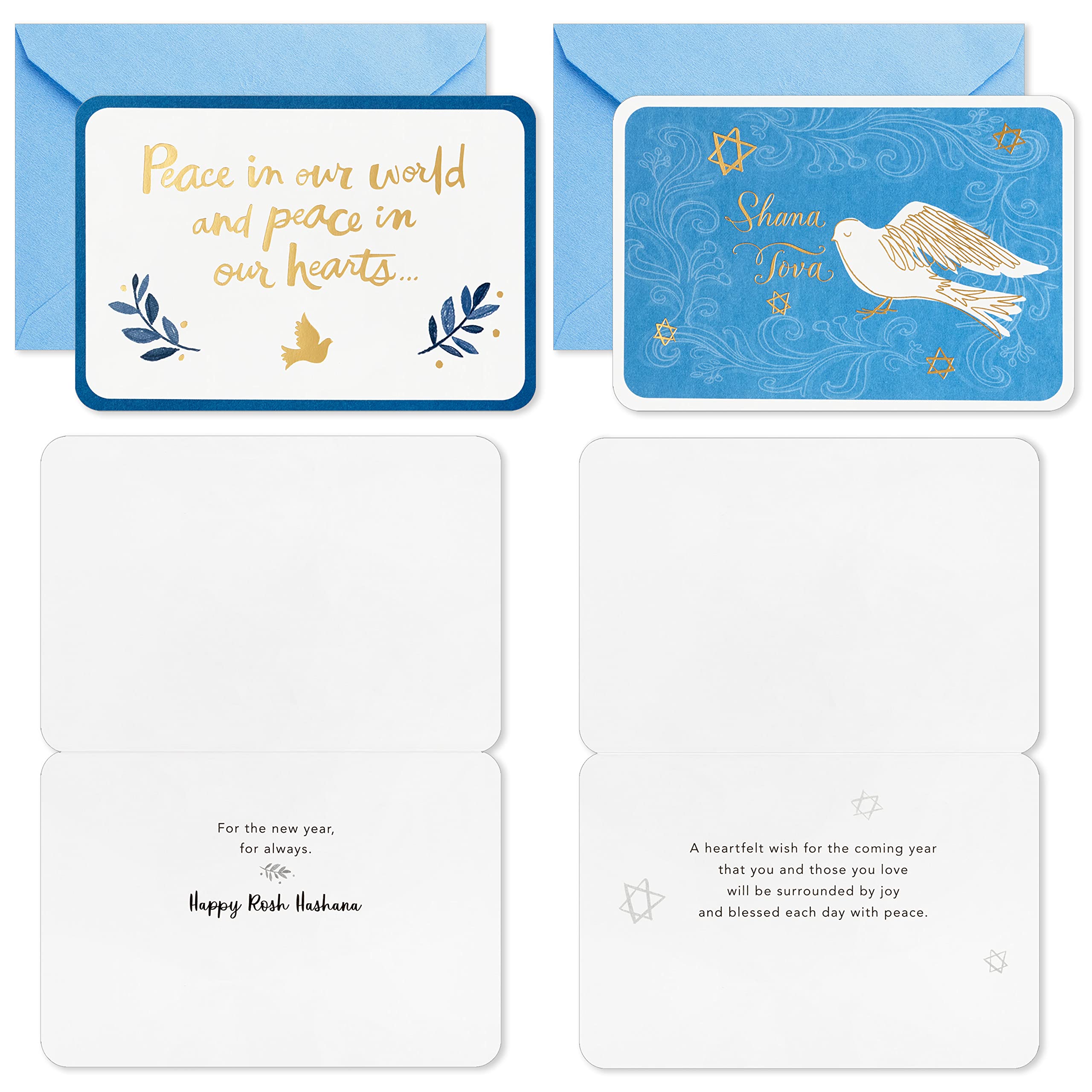 Amazon.com : Hallmark Tree of Life Rosh Hashanah Card Assortment, Peace In  Our Hearts (24 Cards with Envelopes) : Office Products