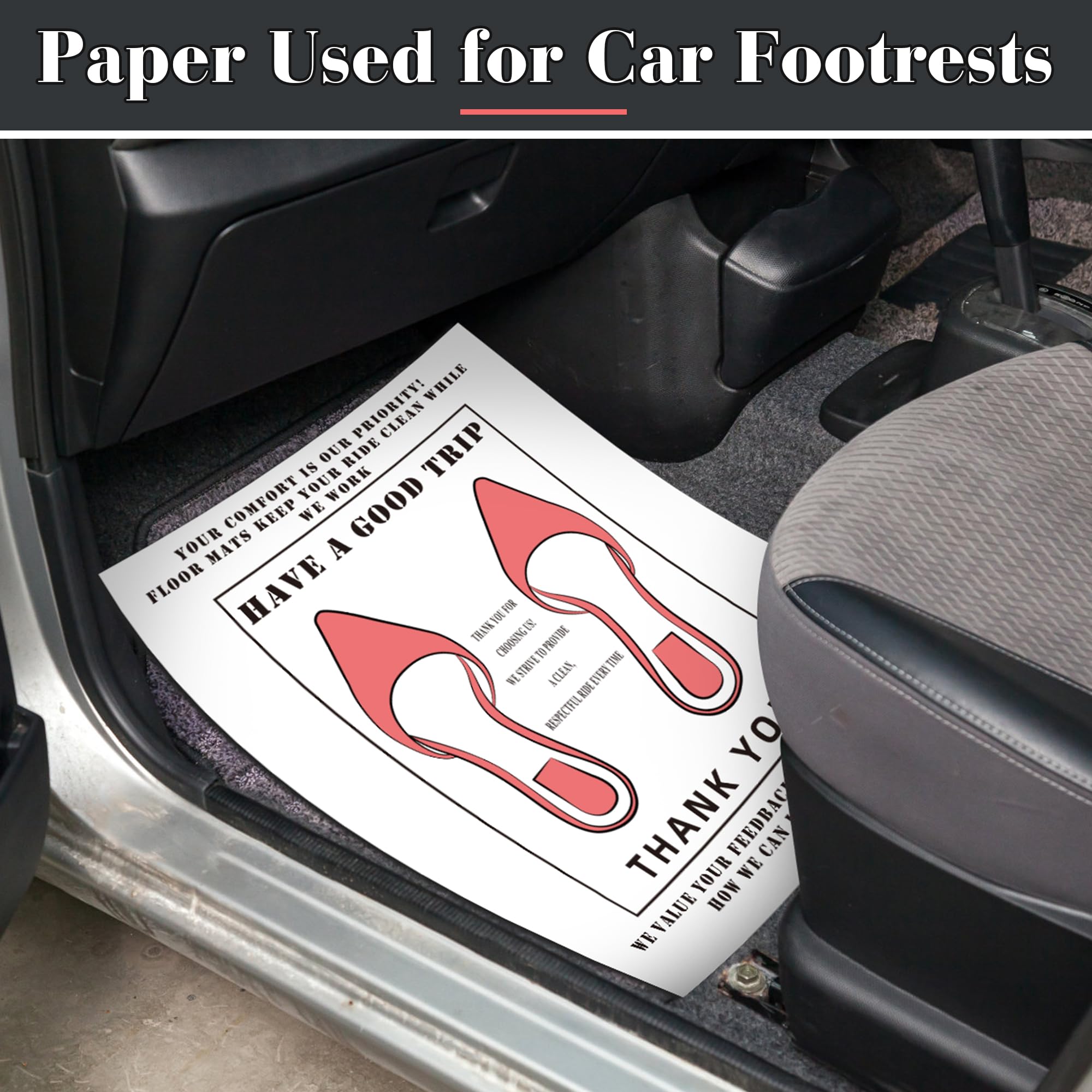 Solaradgy 100Pcs Paper Floor Mats for Cars 16 x 20 Inches Paper Floor Mats for Cars Detail with — view 2