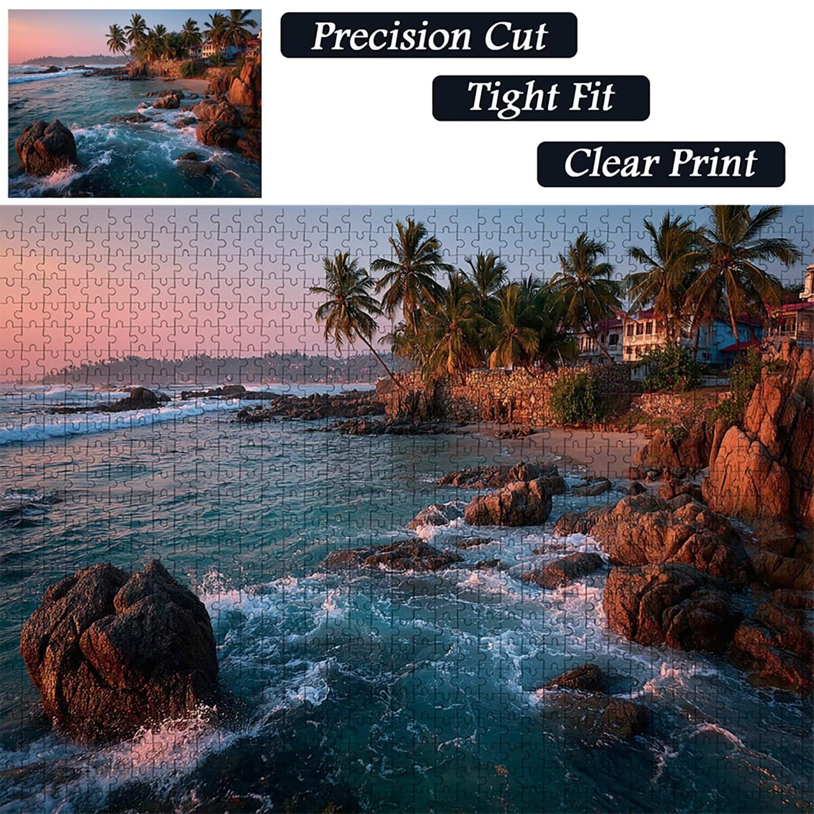 Costiero Puzzle 2000 Pezzi Adulti, Paesaggio Puzzle Legno con Scatola 99x70cm, Idea Regalo Uomo e Donna, Divertimento Per Adulti, per Gioco Familiar, Giochi di Sfida, Squisita Confezione, 2-4156