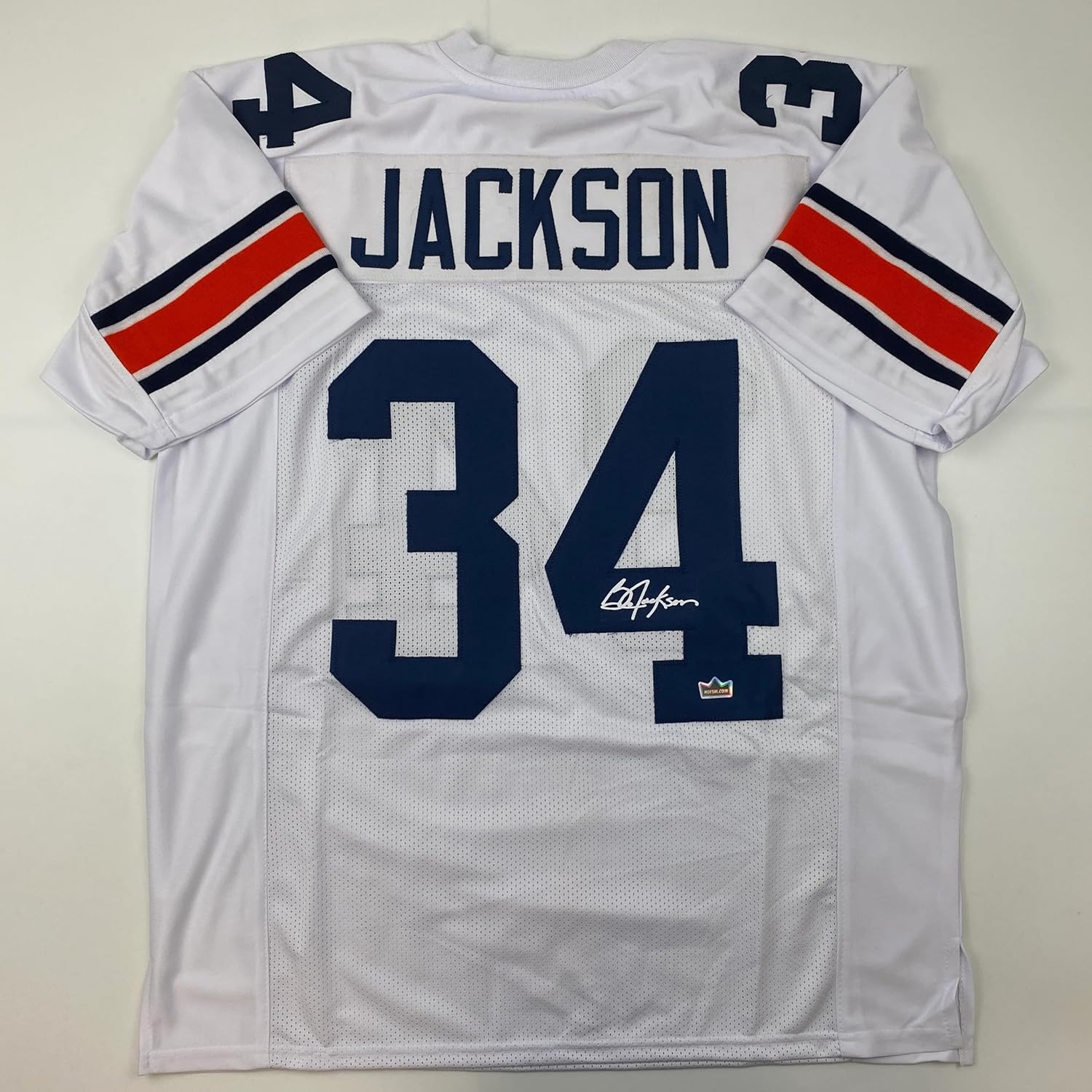 Facsimile Autographed Bo Jackson Auburn White Reprint Laser Auto College Football Jersey Size Men's XL