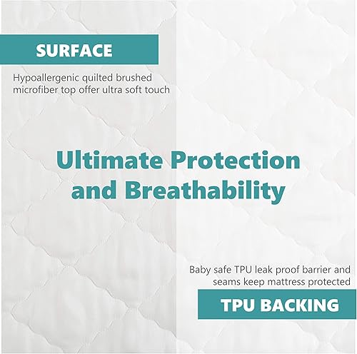 Miniatura 6 de Protector de colchón de cuna protector de colchón de bebé  Funda de colchón impermeable para cuna  Protector de colchón transpirable con cremallera