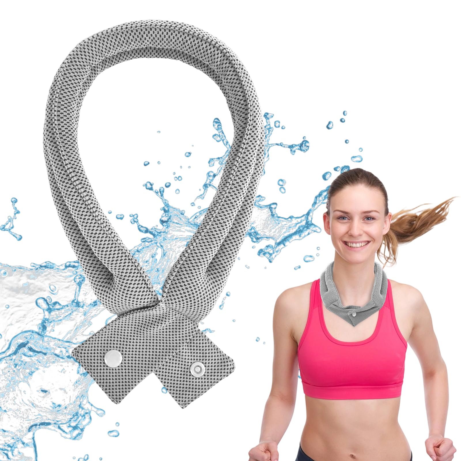 Bufanda Refrescante para el Cuello, Pañuelo Refrescantes Verano Deportiva, Foulard Refrescantes para el Calor Hombres y Mujeres, para Actividades en Interior y Exterior (Azul) — view 10