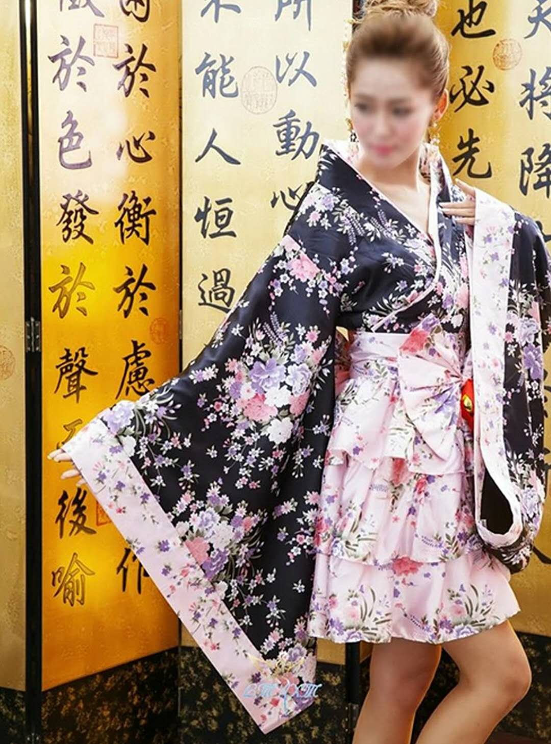 Amazon.co.jp: TWO L 浴衣ドレス 女の子 和風 羽織 上着 桜 (M
