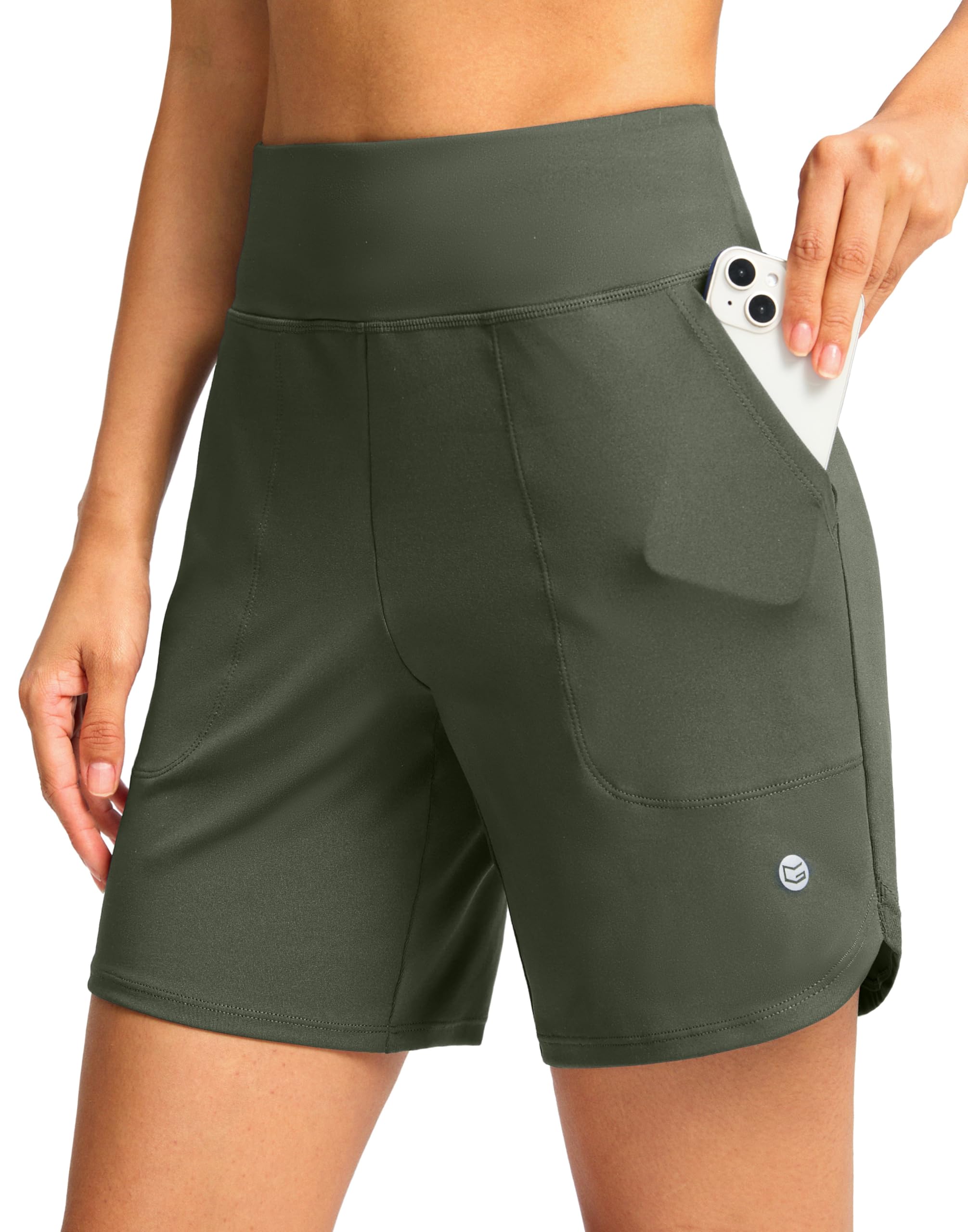 G Gradual Women's Athletic Shorts 6" High Waisted Casual Shorts for Women