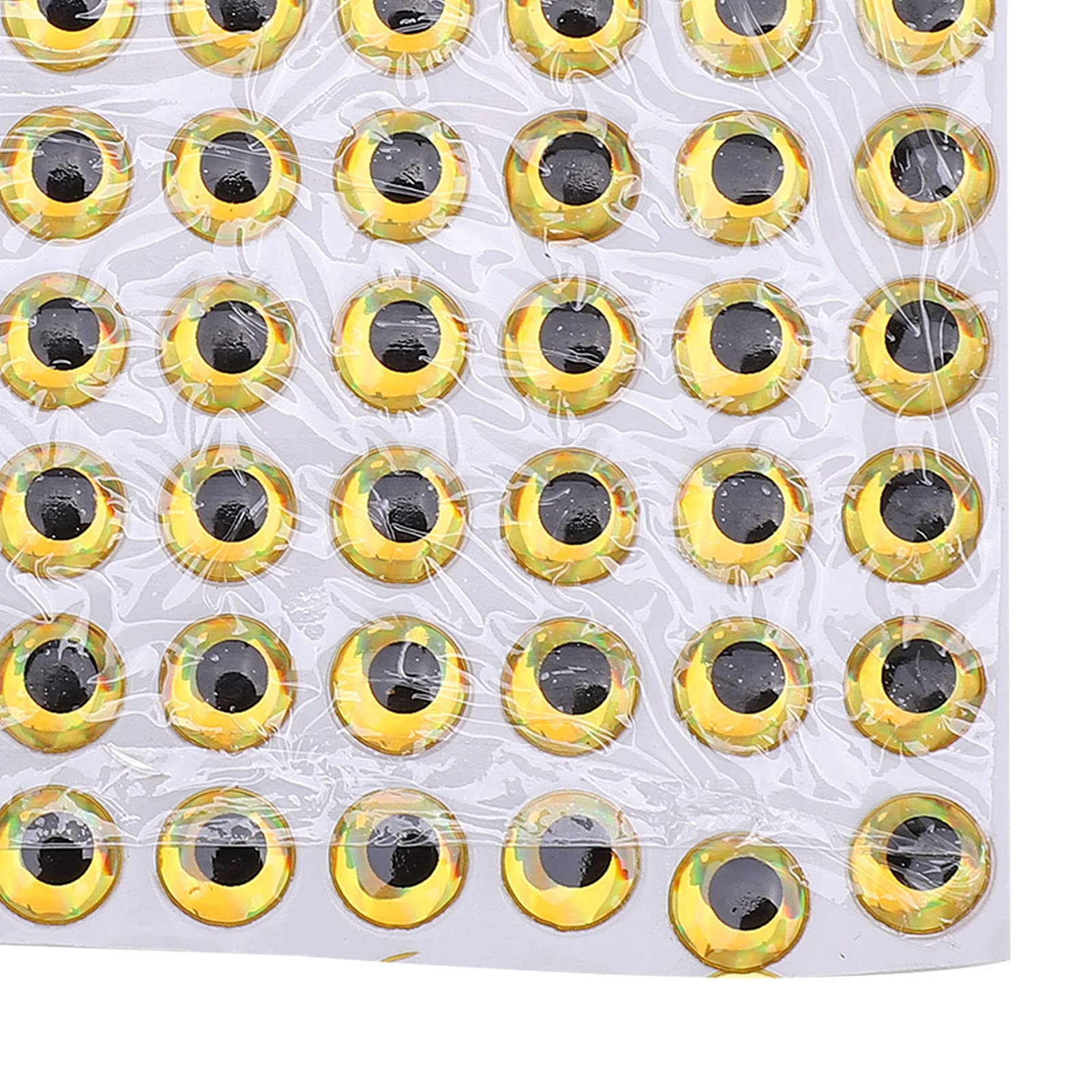 Señuelos de Pesca Pegatina para Ojos Simulación 3D Juego Holográfico Artificial para Accesorios de Cebos Artesanales (Gold)