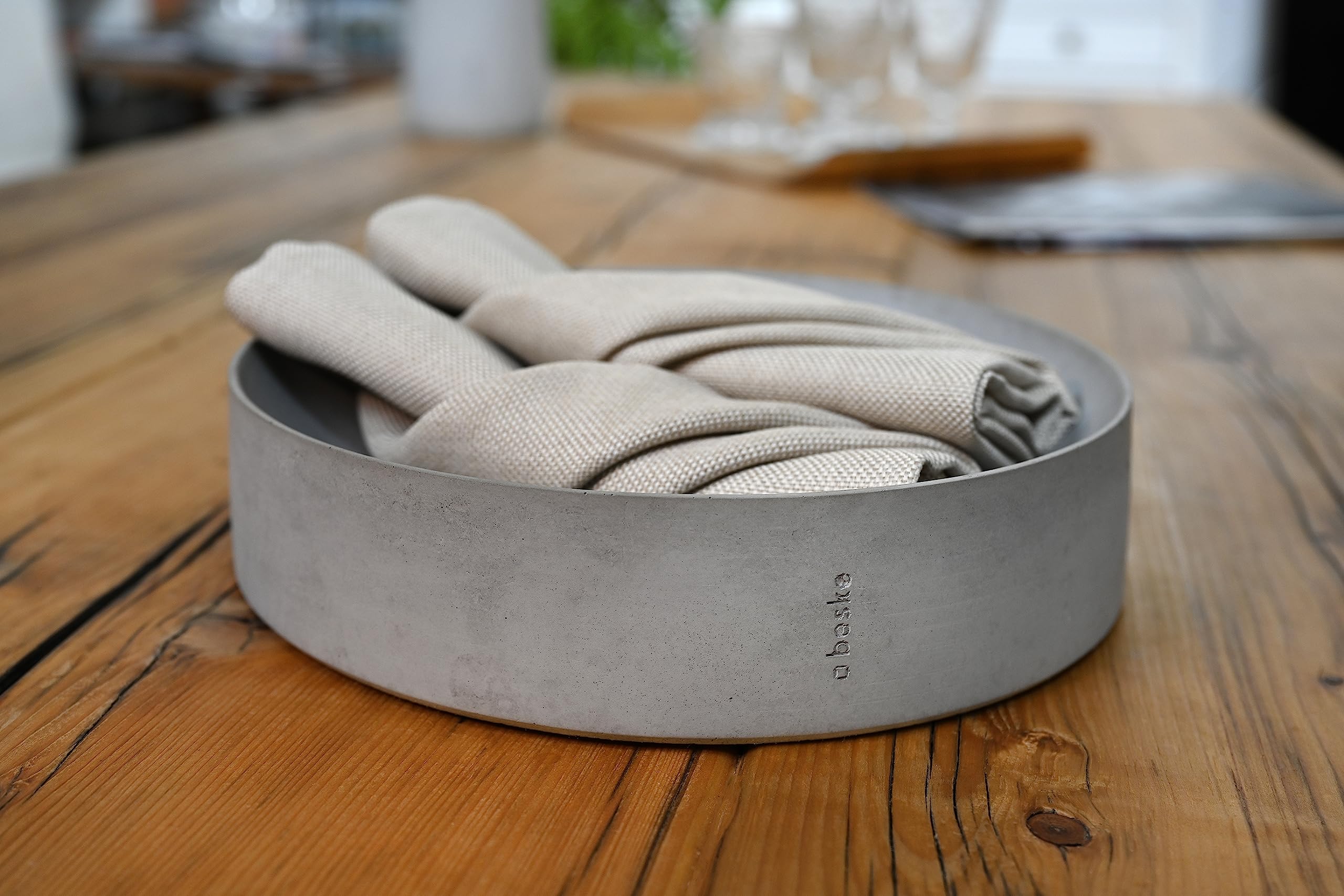 beske-Manufaktur Beton Schale 'Cavus Magna' | Größe Ø23,5cm, h6cm | 100% Handarbeit Made in Germany | zeitlos elegant minimalistisch