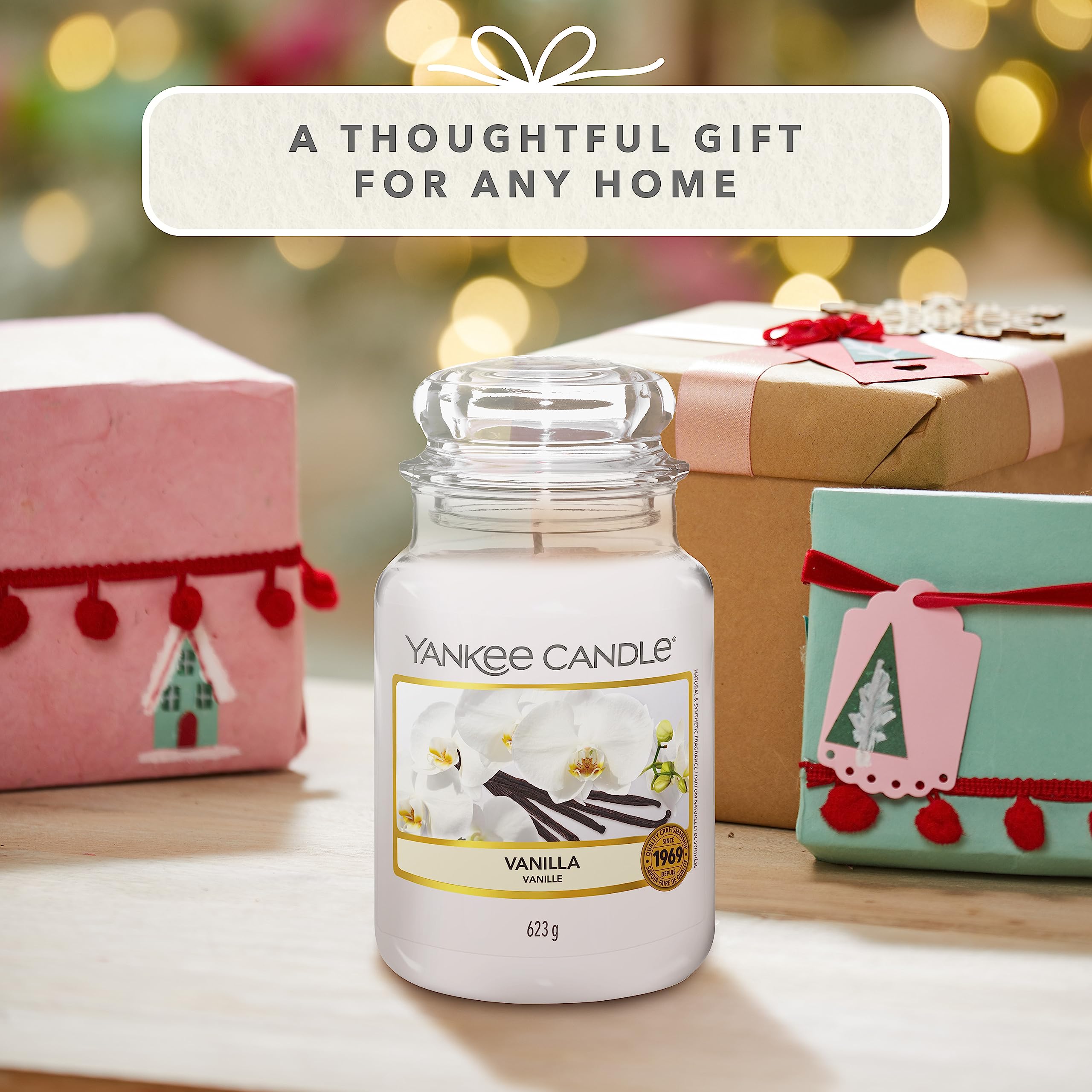 Yankee Candle große Duftkerze im Glas, Vanilla, Brenndauer bis zu 150 Stunden & Duftkerze im Glas| Vanilla Lime | Brenndauer bis zu 150 Stunden| Große Kerze im Glas