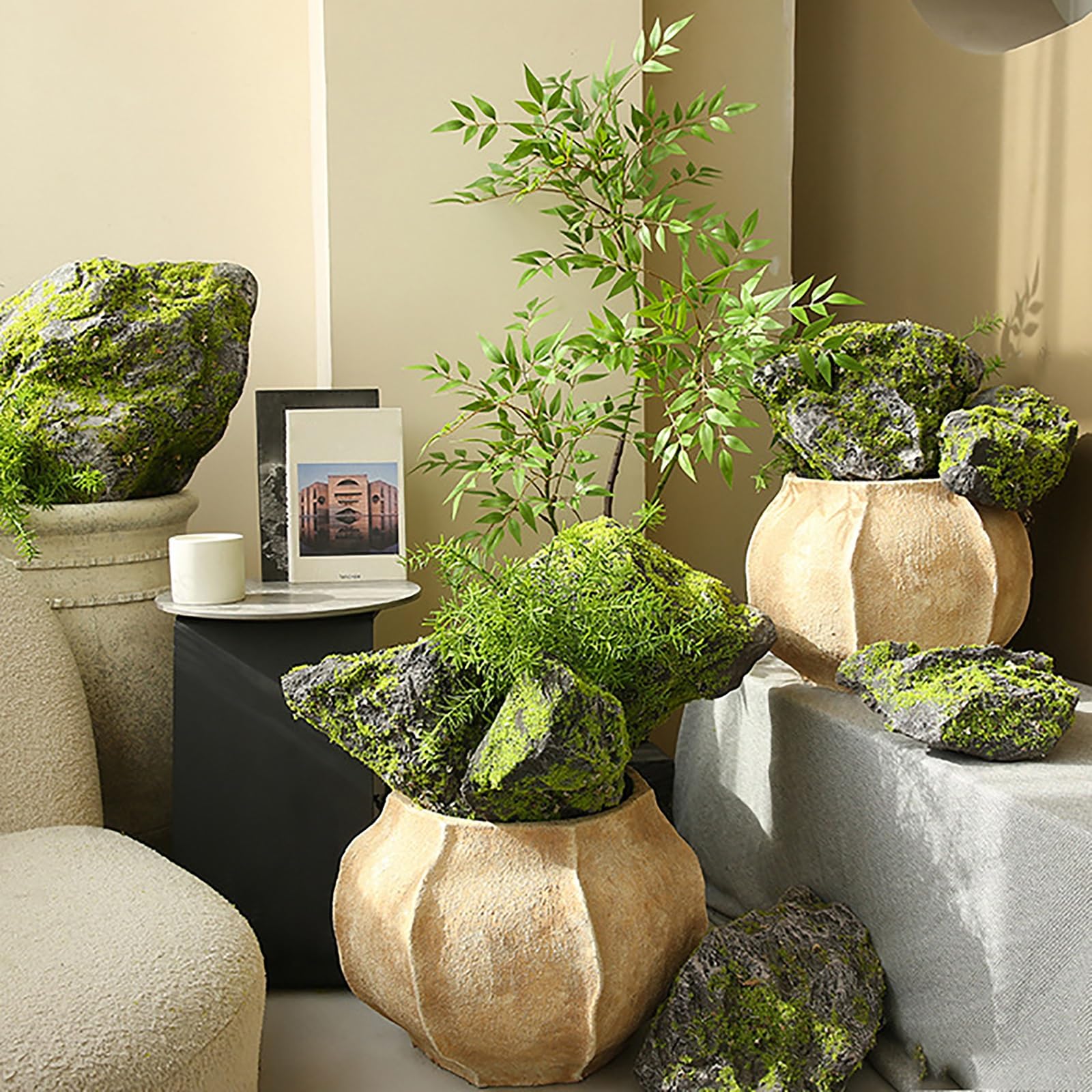 Roccias Finta da Esterno – Sasso Decorativo Leggero in Schiuma PU, Realistico e Resistente per Giardino, Balcone o Spazi Esterni(21x10x21cm/8.2x3.9x8.2in)