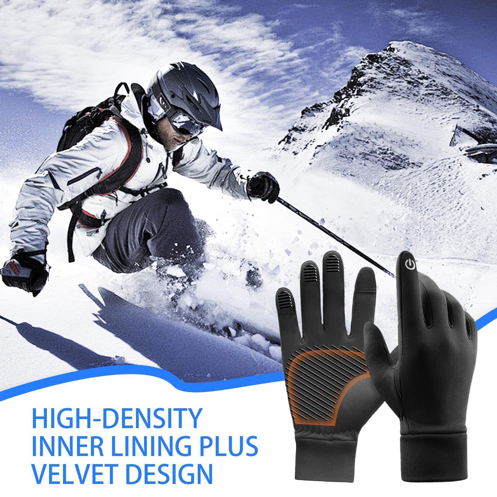 Genérico Guantes De Invierno Mitones Unisex Antideslizantes Running | Guantes Térmicos Para Clima Frío De Invierno, Ciclismo, Pesca, Camping, Running, Esquí, Trabajo, Estudio, Deportes,