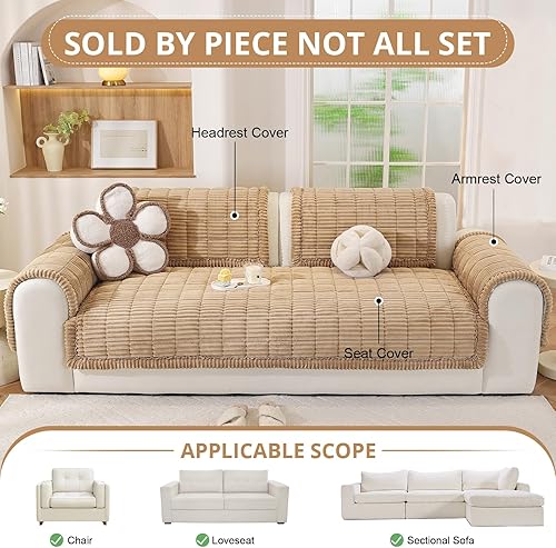 Miniatura 4 de OstepDecor Funda de sofá para perros, lavable, funda de sofá para mascotas, funda de sofá suave y mullida, protector grueso para perros, tapete apto