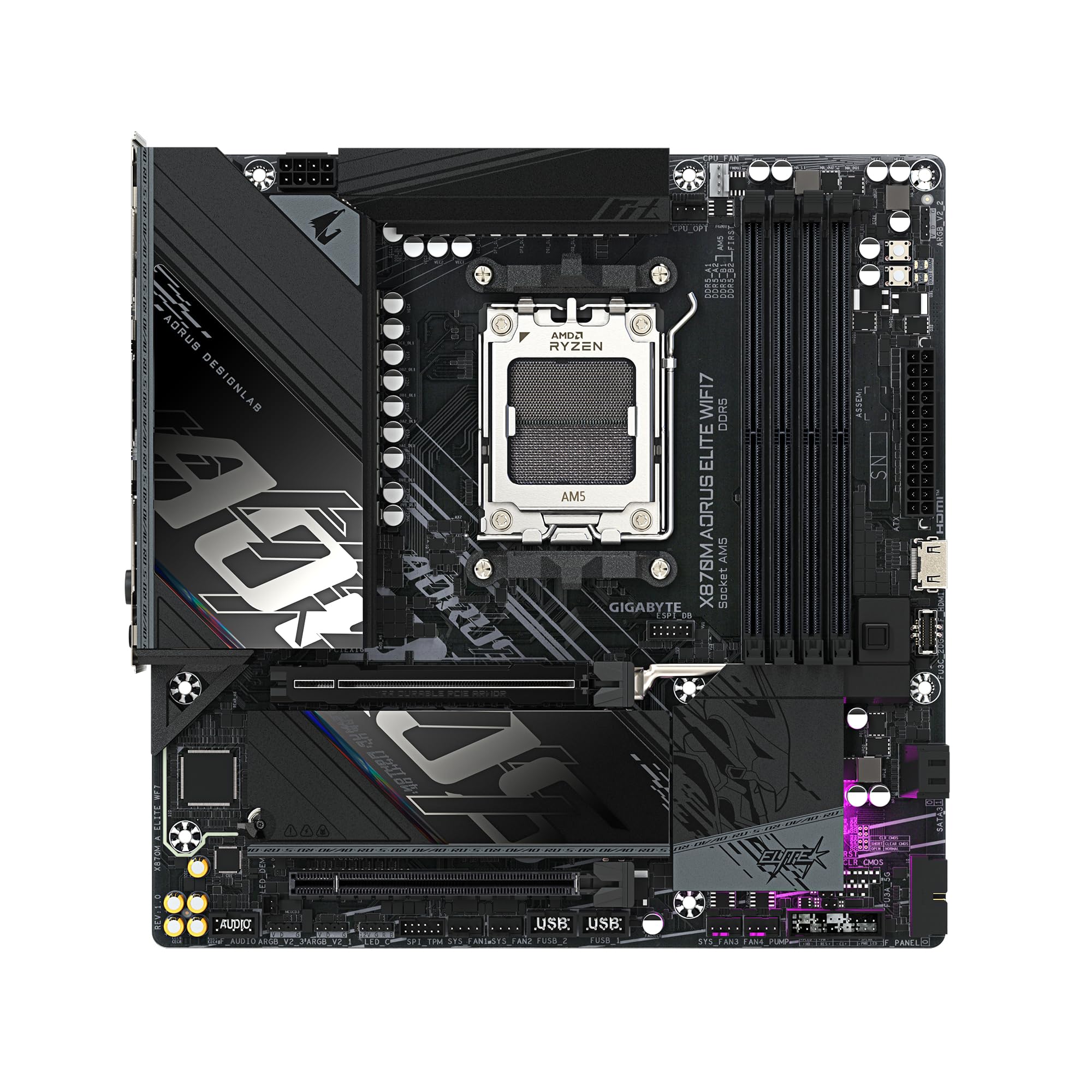 GIGABYTE X870M AORUS Elite WIFI7 Motherboard - Supports AMD Ryzen