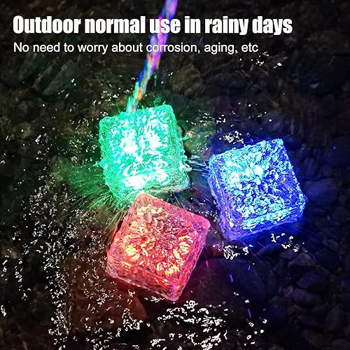 Miniatura 5 de Luces de pavimentación solares para bordes de paisaje, 1 paquete, adoquines cuadrados de luz que cambian de color para patio exterior, ladrillos de