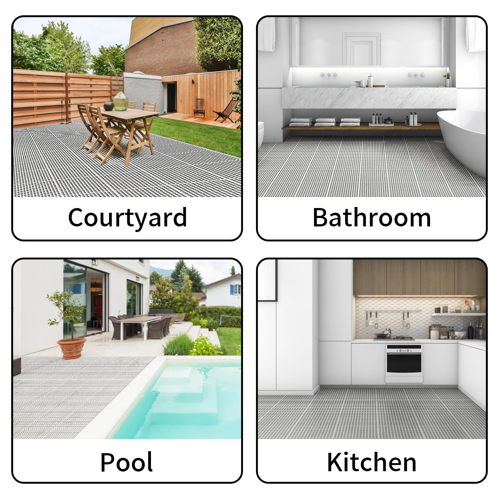 Interlocking Tiles, 50pcs Waterproof Drainage Mat, White Splicing Deck Tile — Amazon image 7