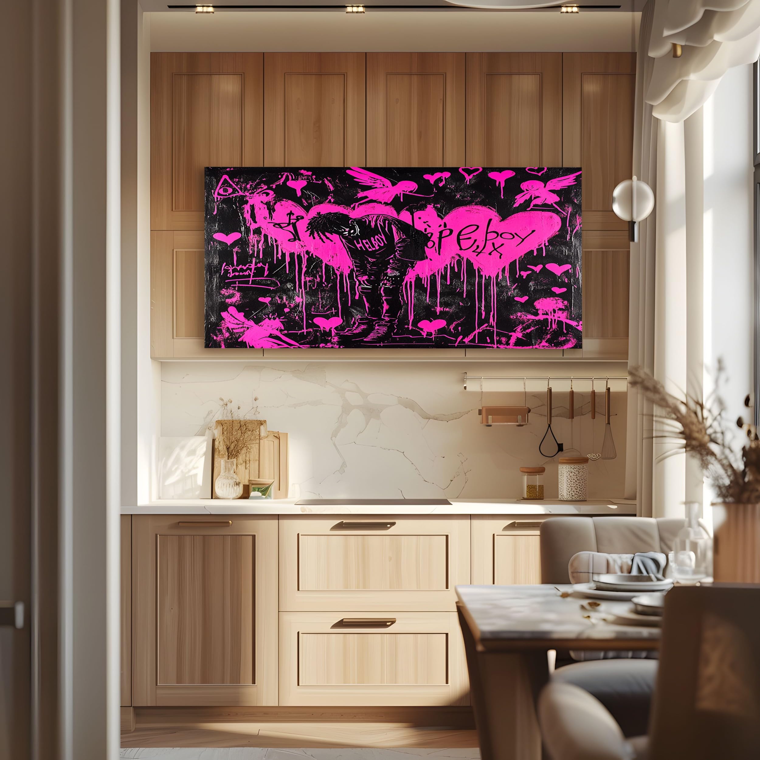 ZORYAN Graffiti Hip Hop Art Quadri Moderni su Tela Senza Cornice 70x140cm | per Soggiorno e Camera da Letto Stampe Decorazioni da Parete Viola Quadri Moderni Soggiorno e Camera da Letto