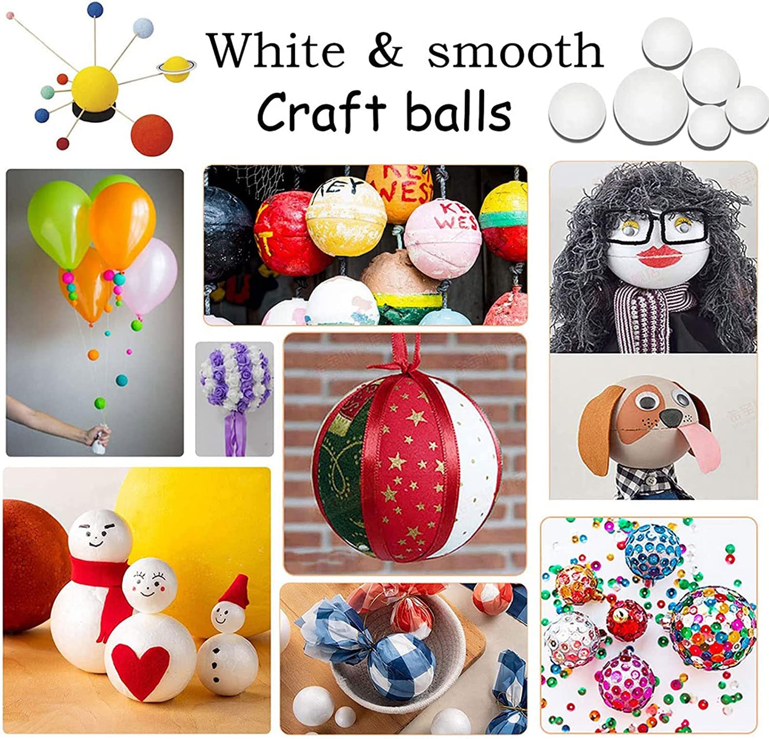 200 Boules En Polystyrène 1,5 Cm Blanc - Pour Bricolage, Déco Et Loisirs Créatifs