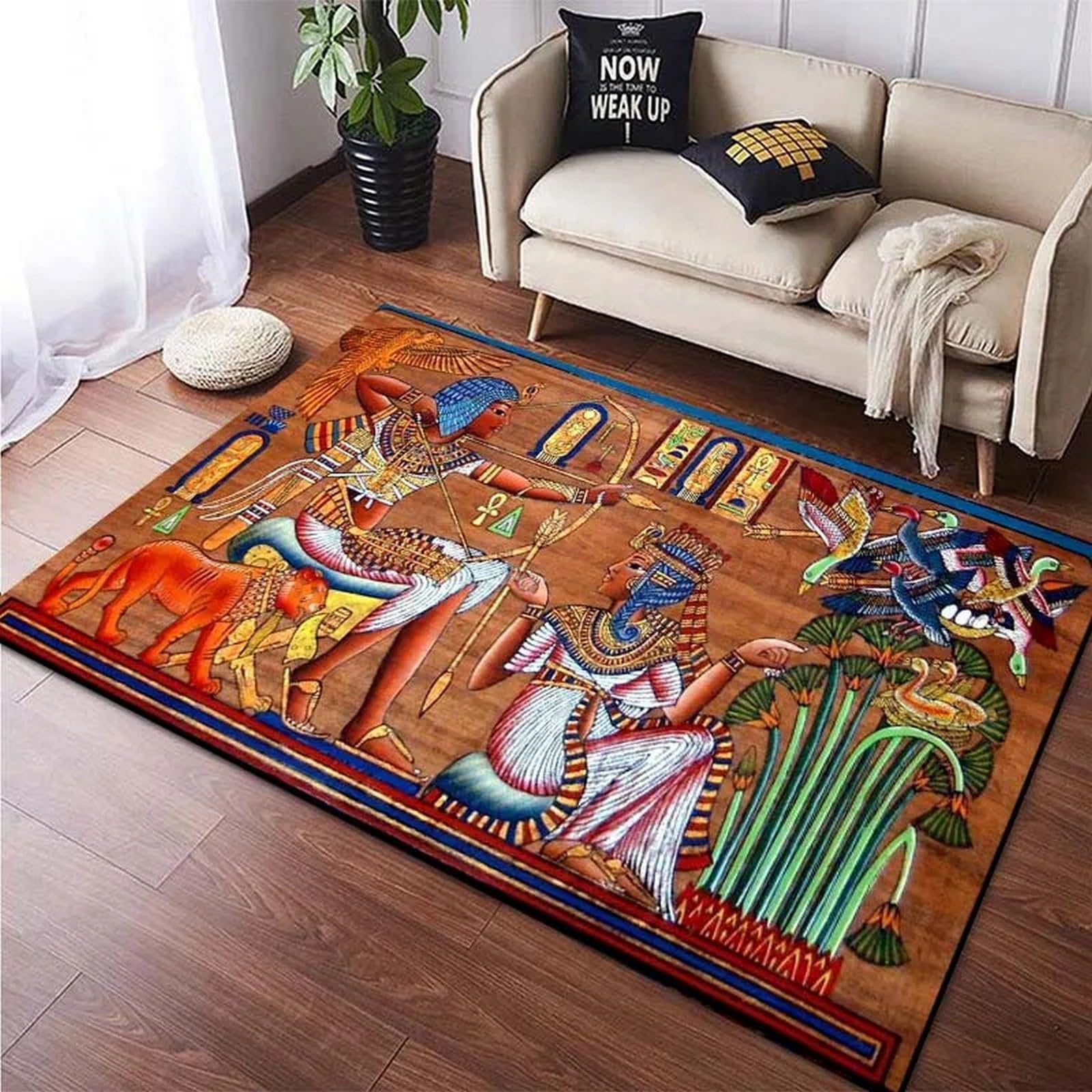 3D Printed Egyptian Culture 140 X 200 Cm, Graffiti Rugs Living Room Crawling Mat Decorative Area Rugs For Living Room Bedroom, Non Slip Door Mat - Polyester Soft -3304603152966