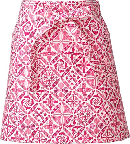 Delantal de cintura con cuatro bolsillos grandes, 100% algodón, fabricado en Japón, delantal de cocina, medio delantal para manualidades, jardín