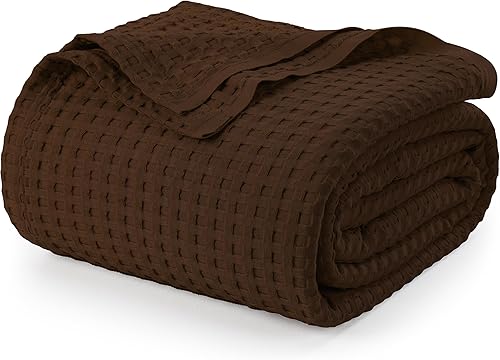 Utopia Bedding Manta de algodón de 300 GSM (madera de cereza, 90 x 72 pulgadas), suave, ligera, transpirable, tamaño individual, para cualquier cama