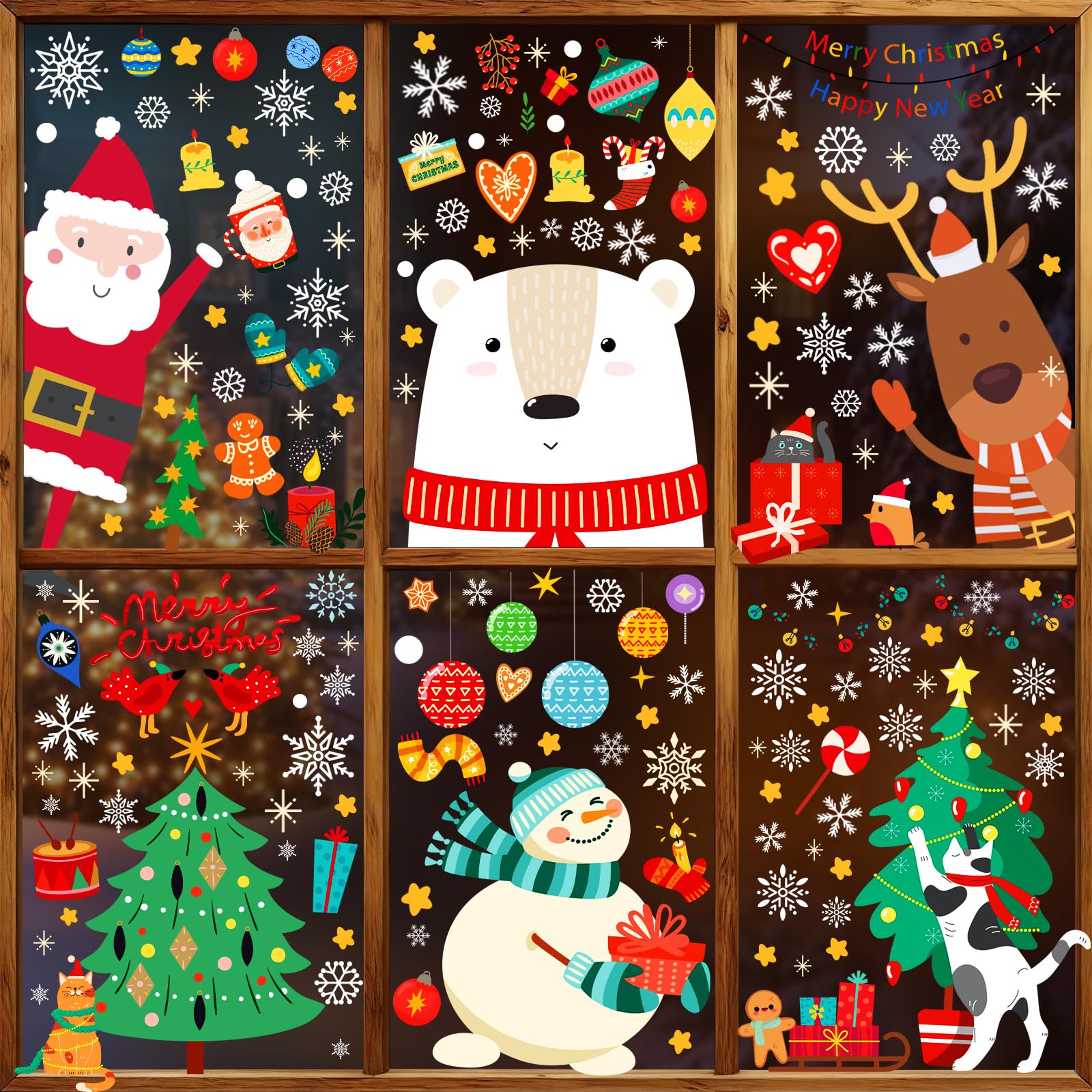 Christmas Window Clings for Glass Windows, Stickers for Window Decorations