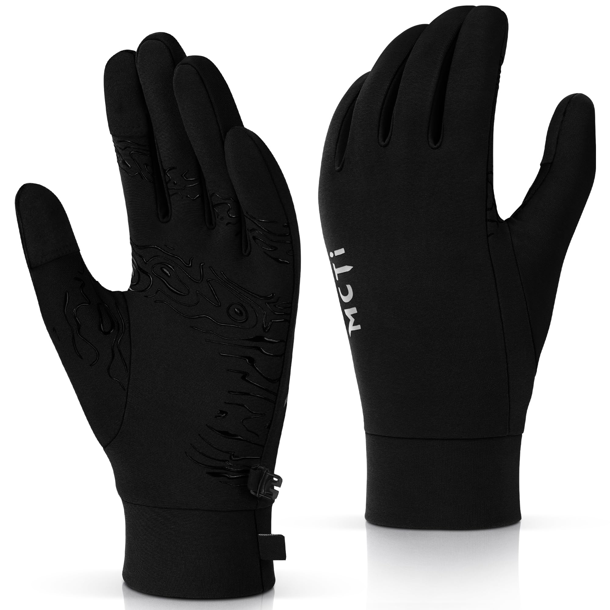 MCTi Lightweight Glove Liners for Men Women Touch Screen Gloves with Conductive Microfiber Palm Silicone for Running Driving