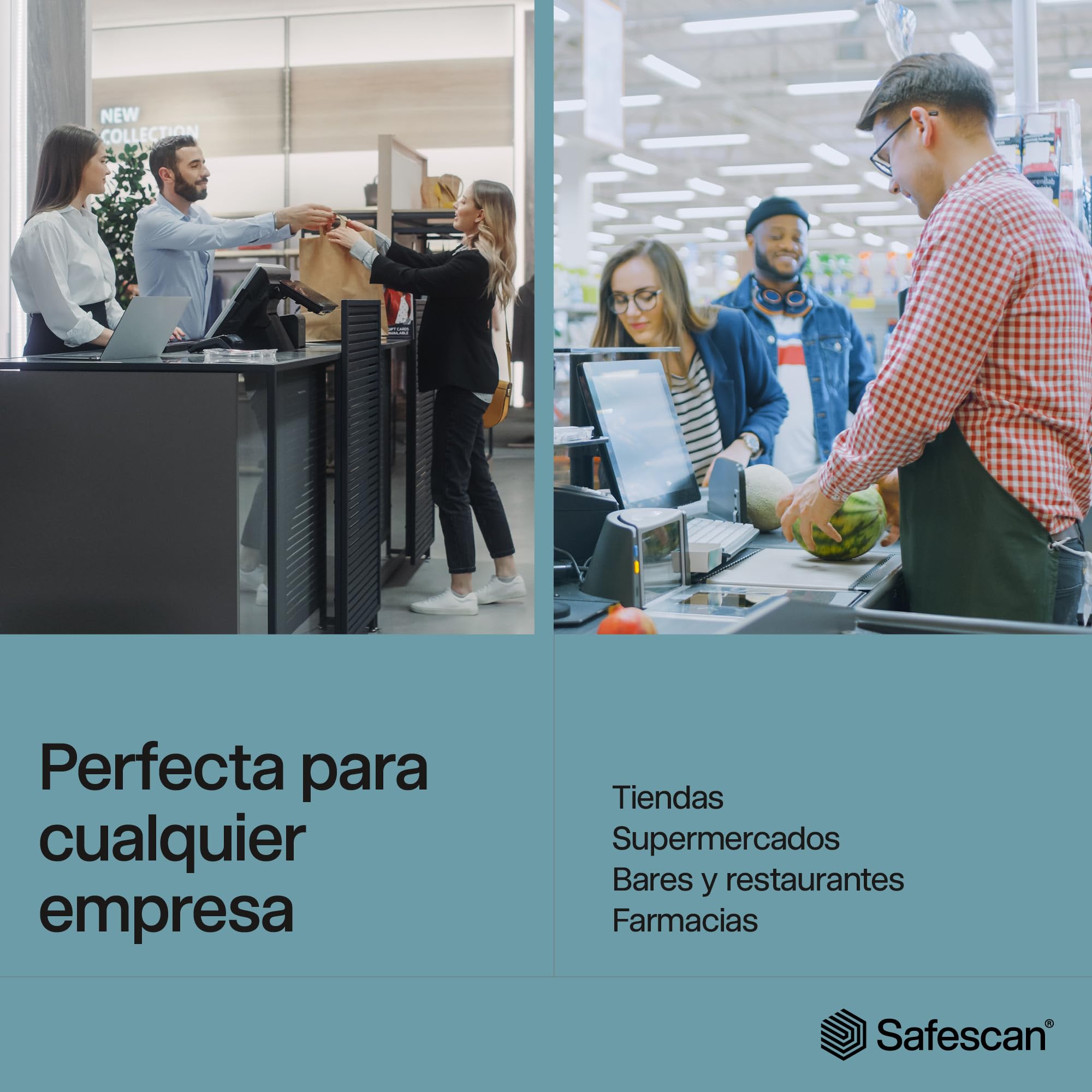 Safescan 6165 Máquina para contar dinero cuenta valor de monedas y billetes - Contadora de monedas con reconocimiento automático de rollos - Balanza para conteo rápido y ágil del cajón portamonedas