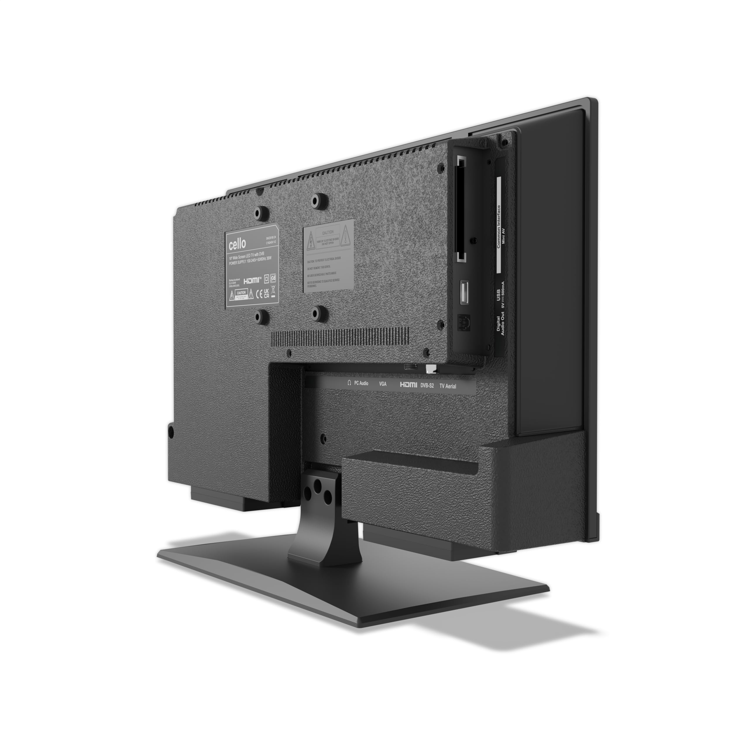 Cello C1924SH TV LED da 19", Triple Tuner, Registrazione USB, Audio Pitch Perfect, ideale per Cucina e Camera