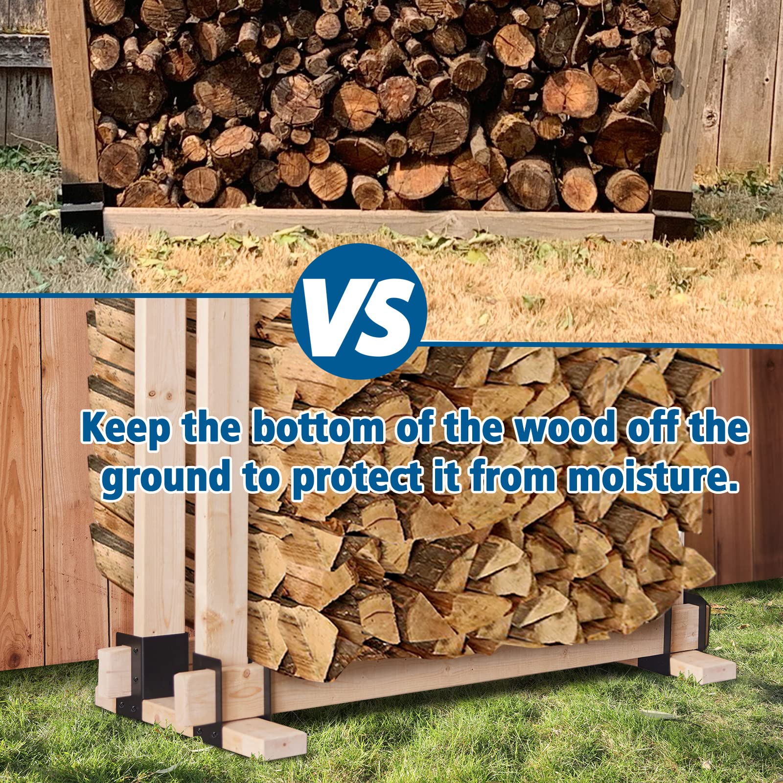 Amazon.co.jp: MOFEEZ 屋外用薪収納ラック 2x4 ブラケットキット 暖炉