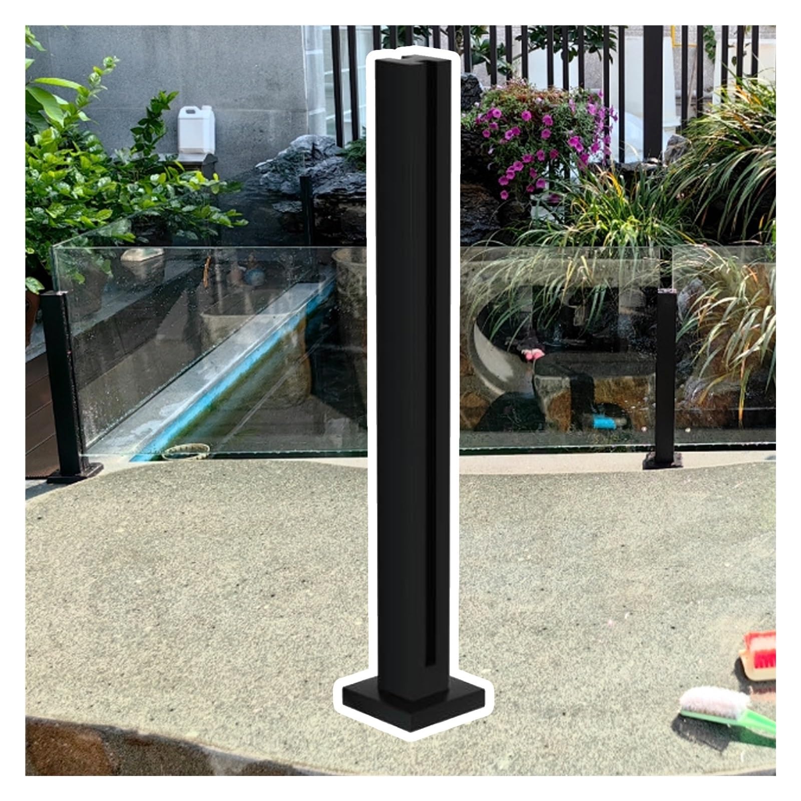 Poteau de Garde-Corps en Verre Inox 304 Gris Clair Hauteur 60-104 cm