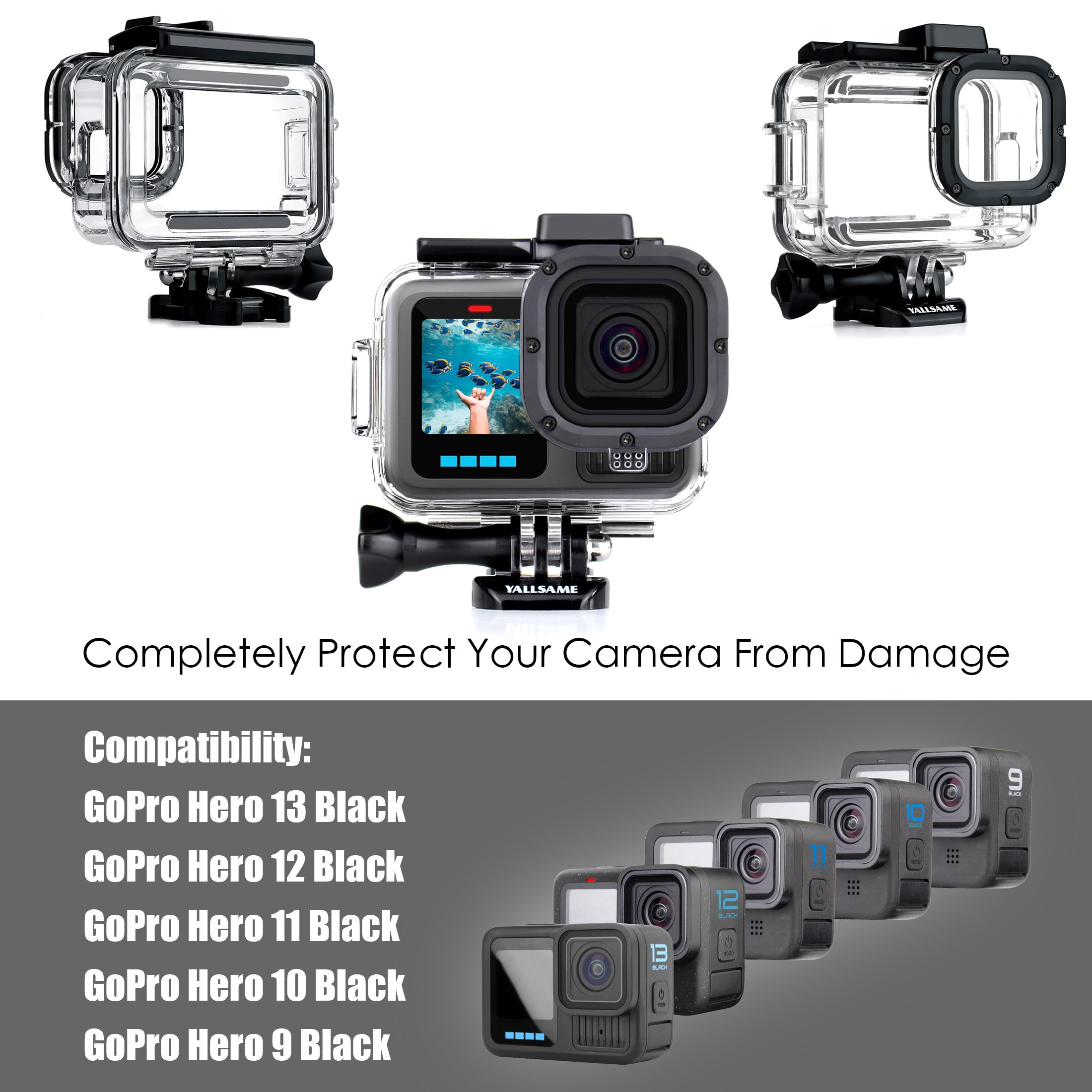 Amazon | YALLSAME サイドオープンケース GoPro Hero 13 12 11 10 9用
