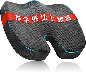 Baiinin【理学療法士推薦】椅子 クッション 座布団 お尻が痛くならない チェアパッド 高通気性 カバー洗える 滑り止め付き オフィスチェア (ブラック)