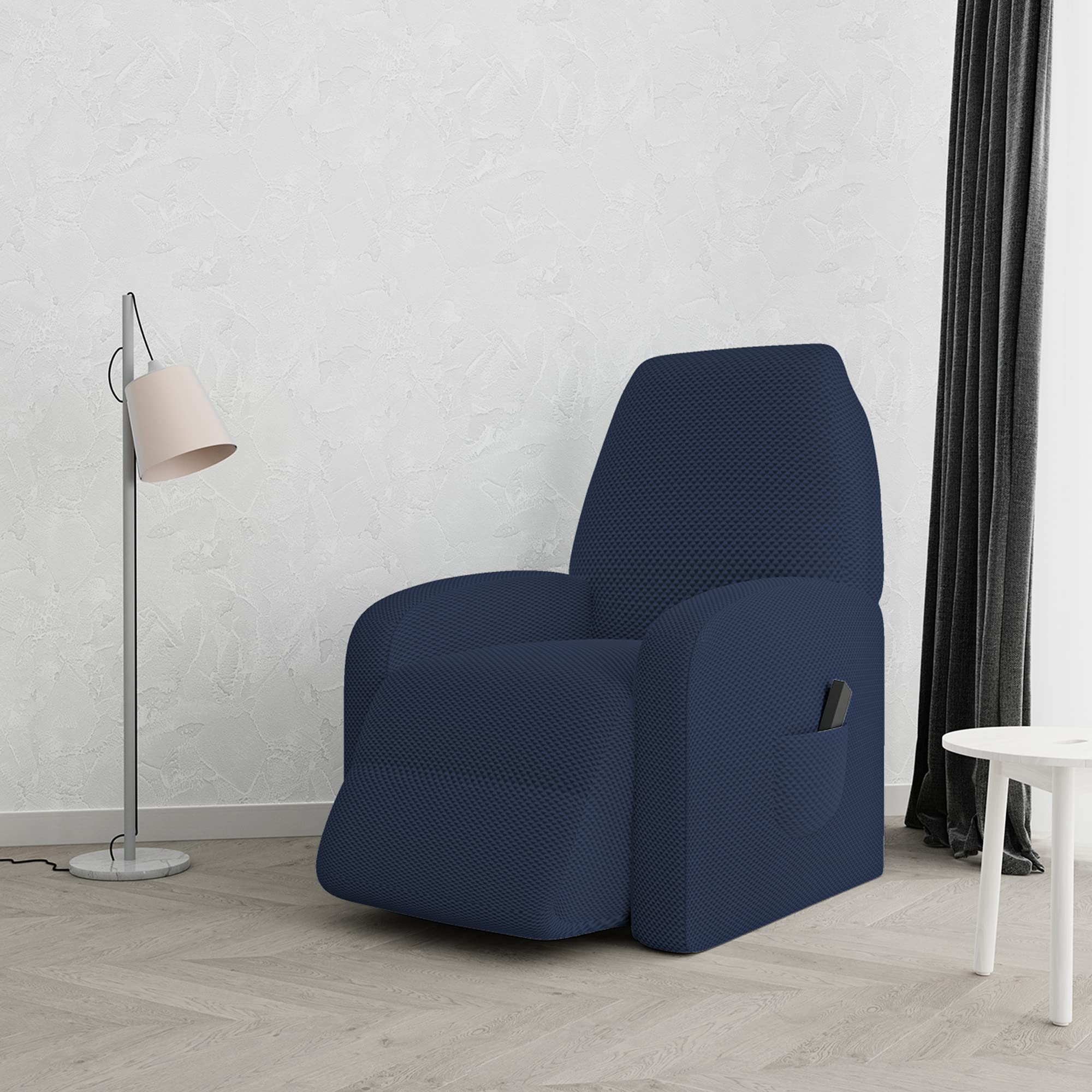 Copripoltrona reclinabile Fashionable, Blu Scuro, Taglia Unica