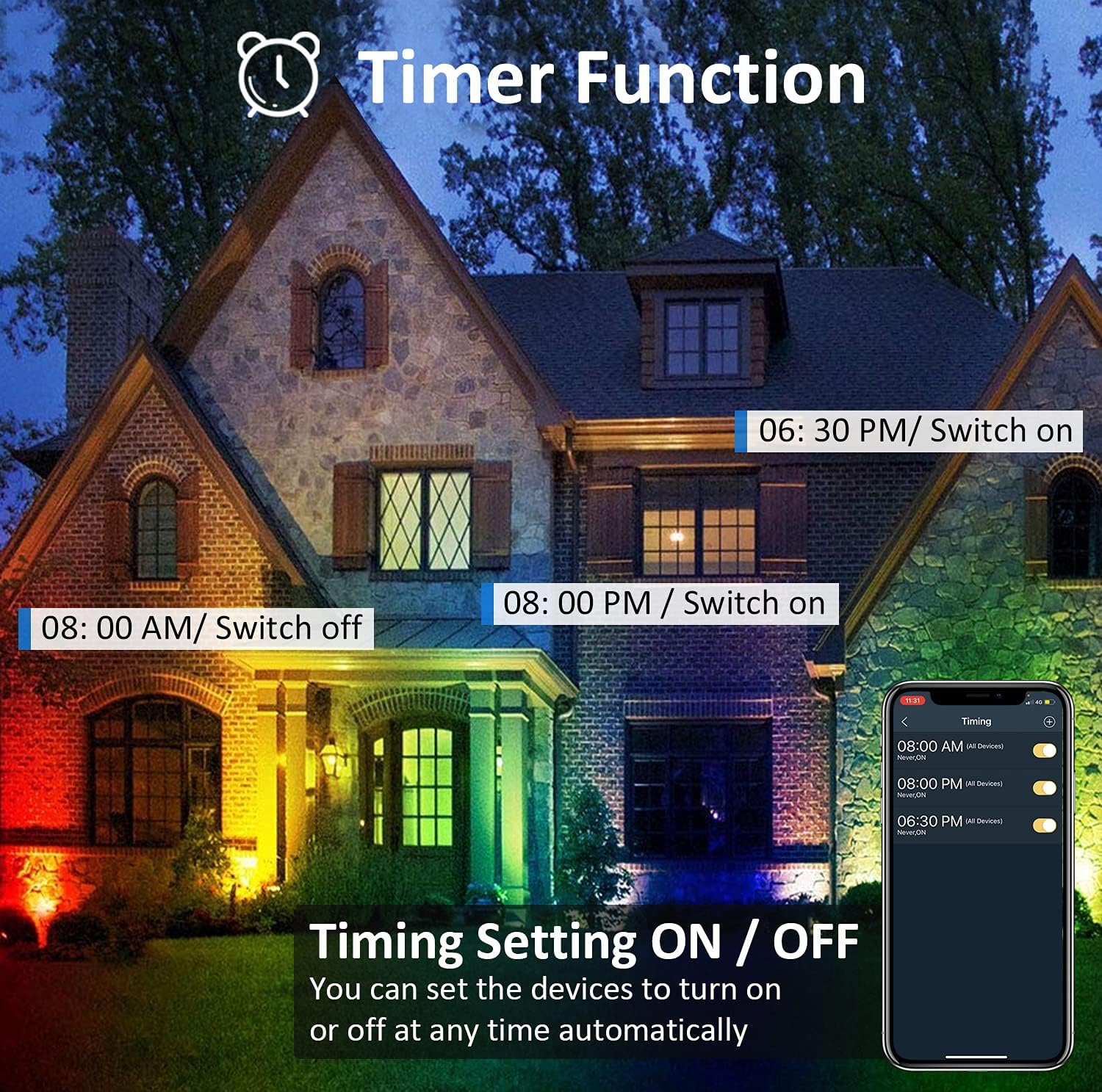 Buу 1 gеt 1 🔥 Landscape Spotlights 48W,Bluetooth Timer Control Landscape Lighting Color Changing Garden Lights with Power Adapter for Pathway,Yard,Lawn,Patio,Tree Lighting Decor Blасk Frіdау - 70% оƒƒ Landscape Spotlights 48W,Bluetooth Timer Control Landscape Lighting Color Changing Garden Lights with Power Adapter for Pathway,Yard,Lawn,Patio,Tree Lighting Decor