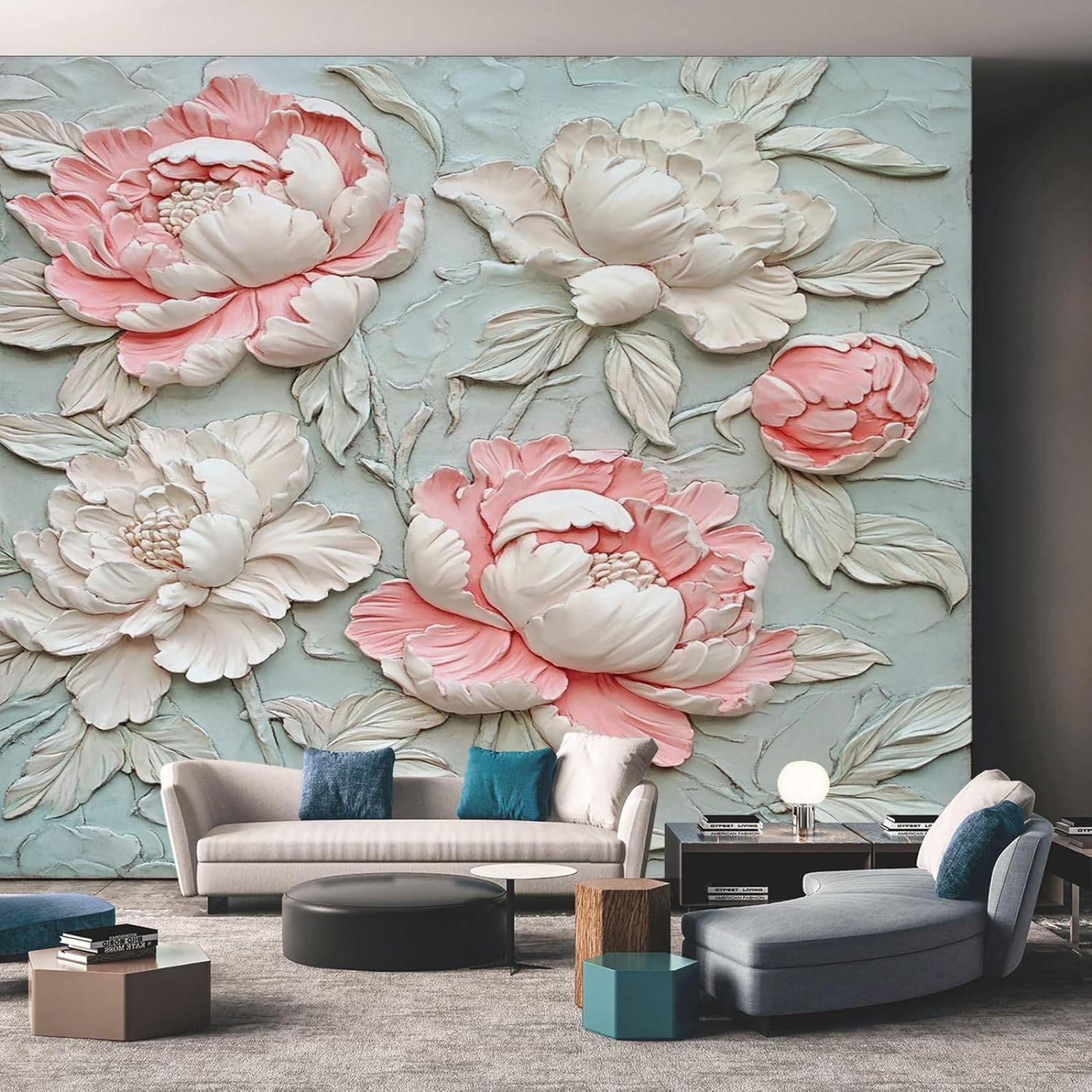 Papier peint photo floral pivoine pour créer un mur d'accent romantique dans une chambre