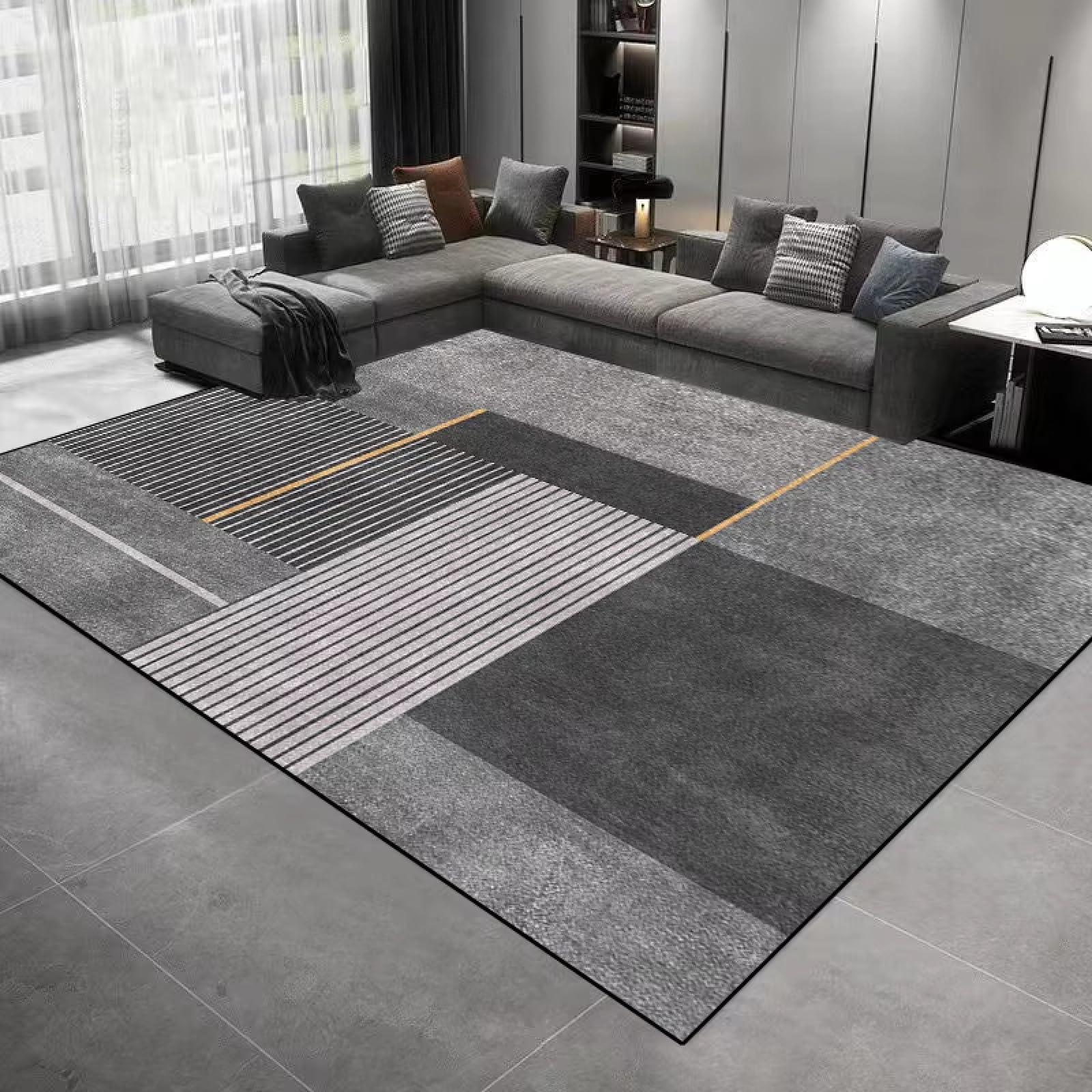 Tapis de sol moderne 120x160cm lavable et doux pour salon