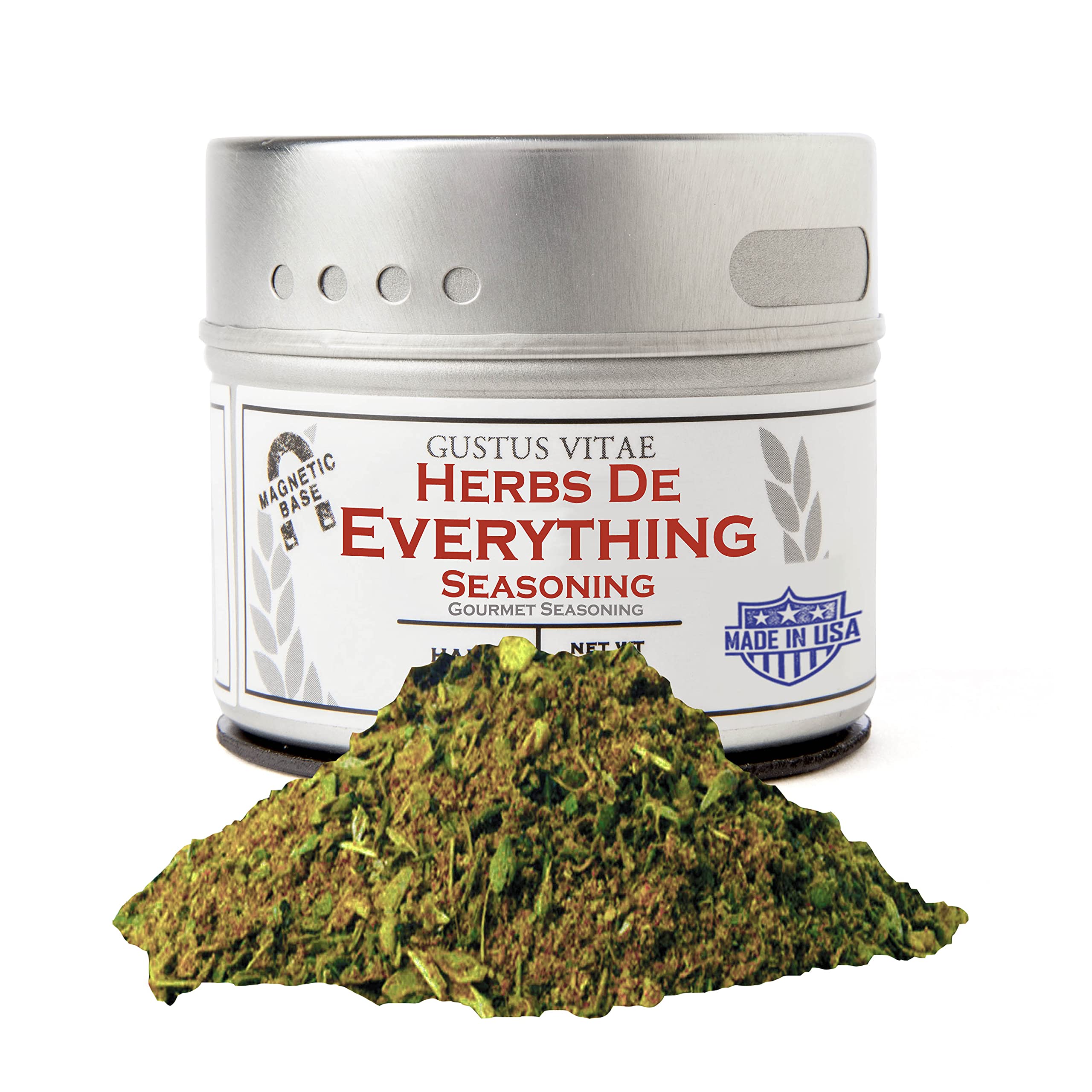 Herbs De Everything Seasoning - Non GMO - Magnetic Tin - 2 Ounce - Authentic Gourmet Spice Blend - Crafted in Small Batches