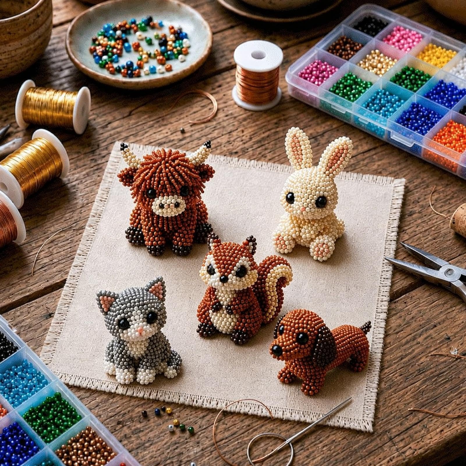 Kit Di Perline Con Istruzioni Creative E Divertenti | Kit Di Perline Animali Per Adulti per Scuola a Casa Corsi d'Arte Laboratori Adulti Appassionati di Lavoretti Manuali