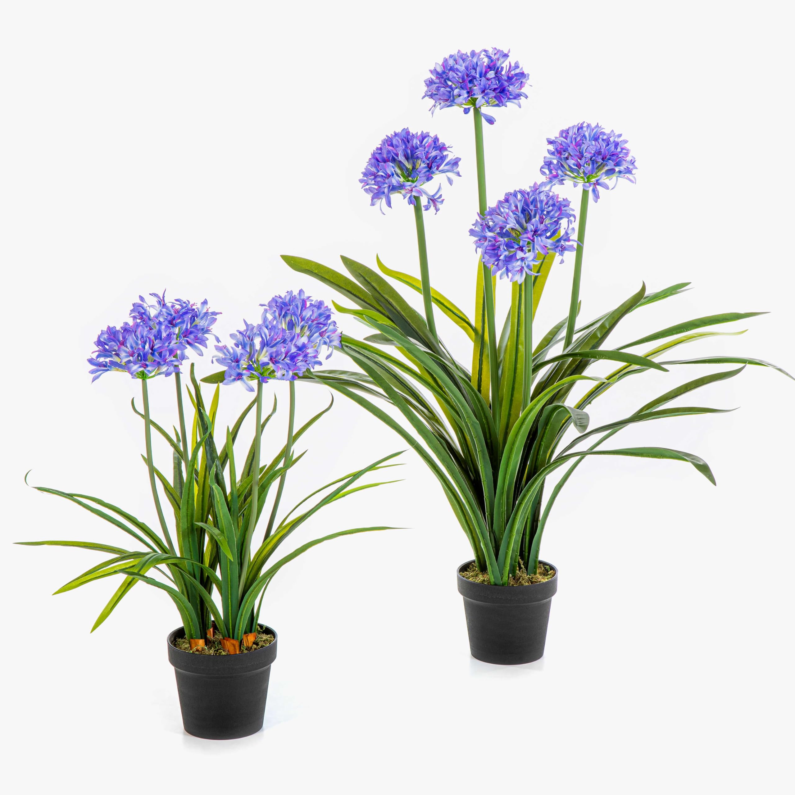 artplants.de Fleur Artificielle Agapanthus LESEDA, Bleu, 65 cm