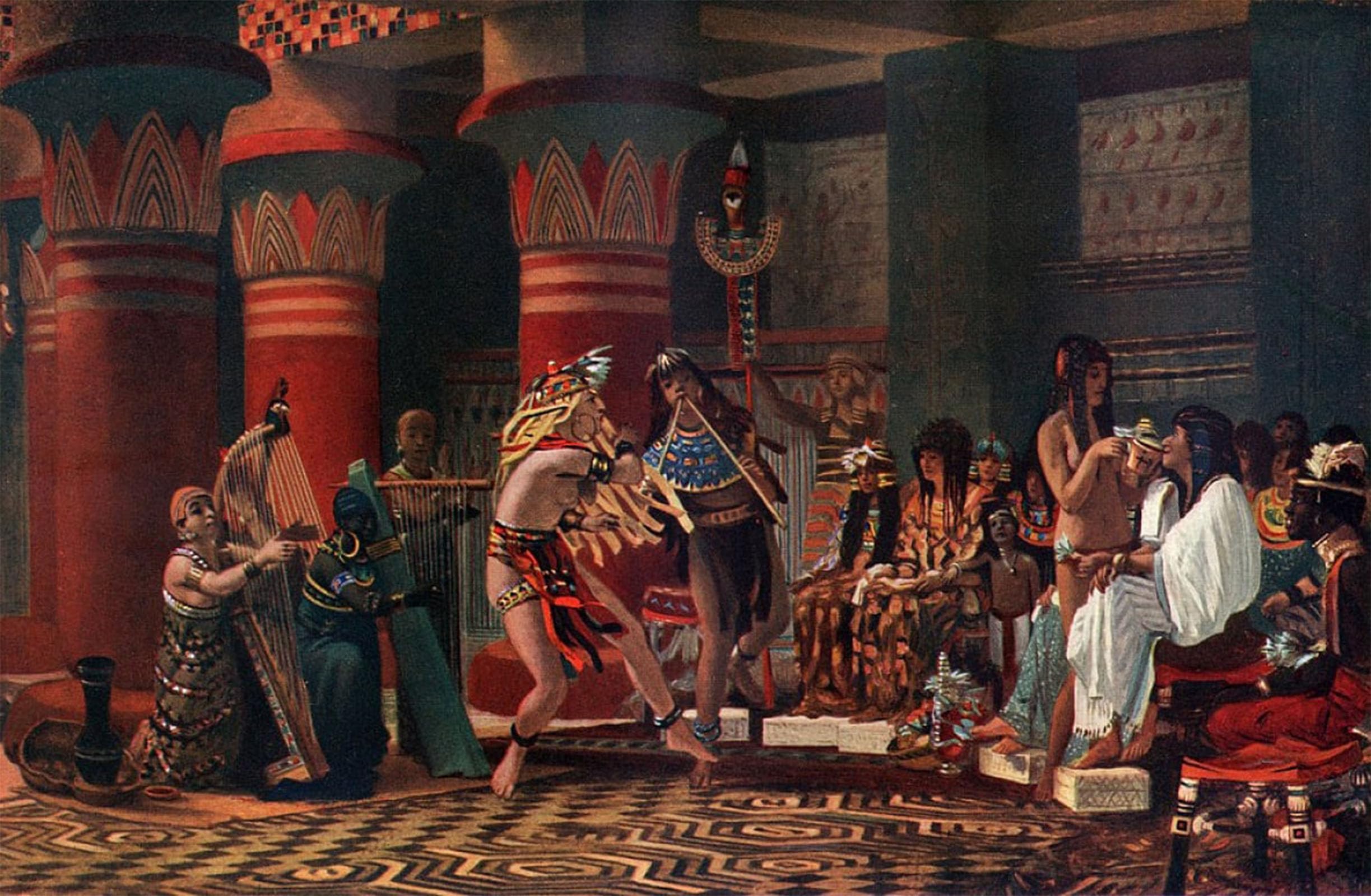 MVOVZQCV Vintage Art Prints Modern Poster Pastime in Ancient Egypt by Lawrence Alma Tadema Abstract Painting Artwork for Office Decor 60x90cm