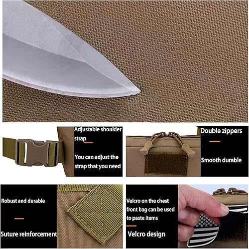 Miniatura 5 de Ousawig Bolsa de pecho Radio Arnés de pecho UtilityTactical Molle Chest Rig Bag EDC Bolsa de pecho Holster Bolsa de pecho de dos vías Radio Walkie